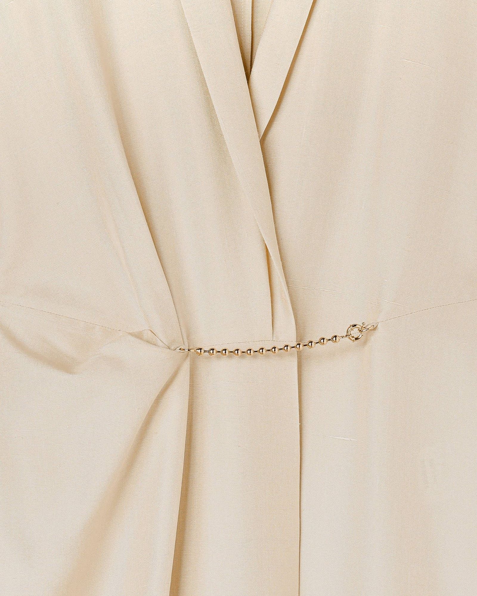 Silk Wrap Dress With Metal Closure Butter