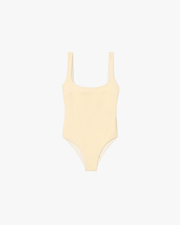 One Piece Swimsuit Ribbed Gabi White