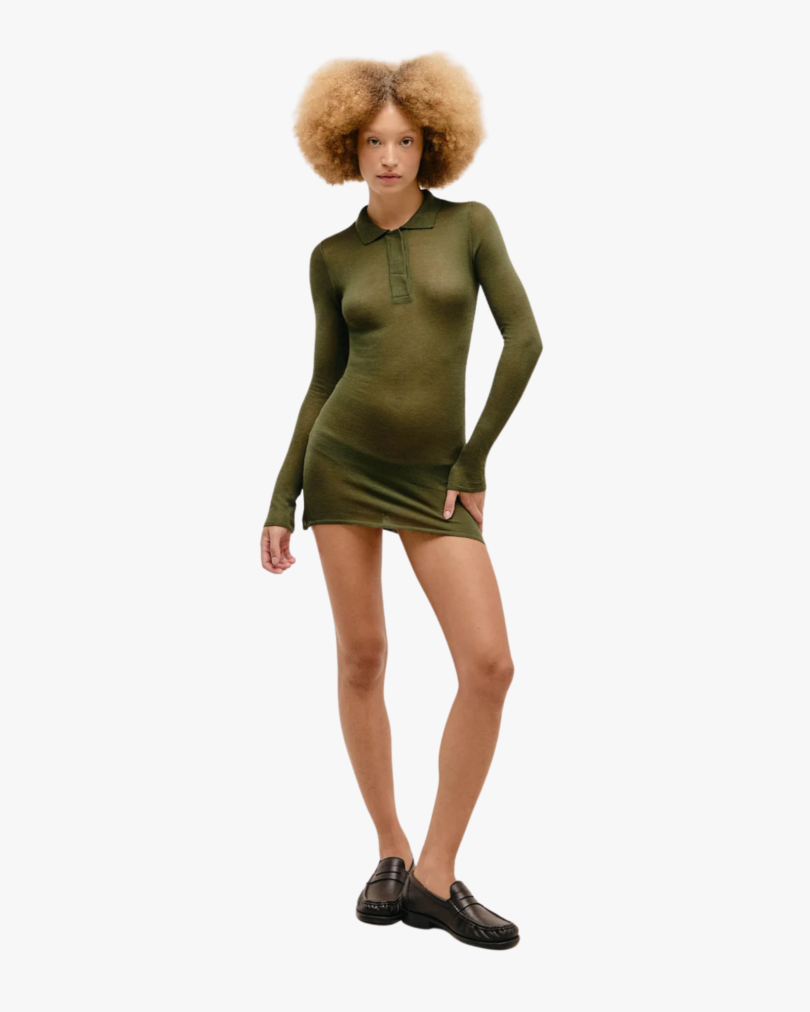 Dress Knit Amelia Olive Green