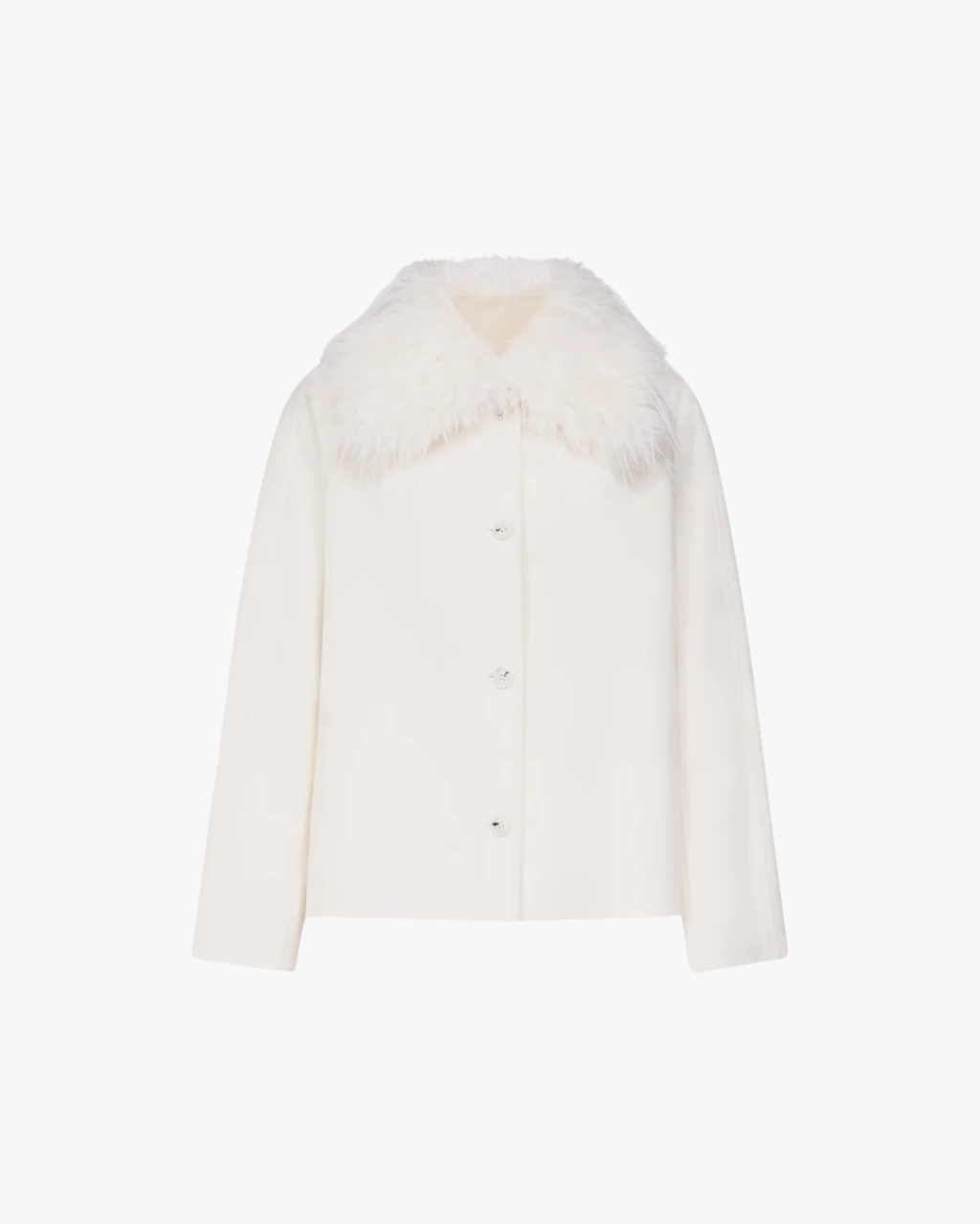 Jacket Rafe With Faux Fur Collar White