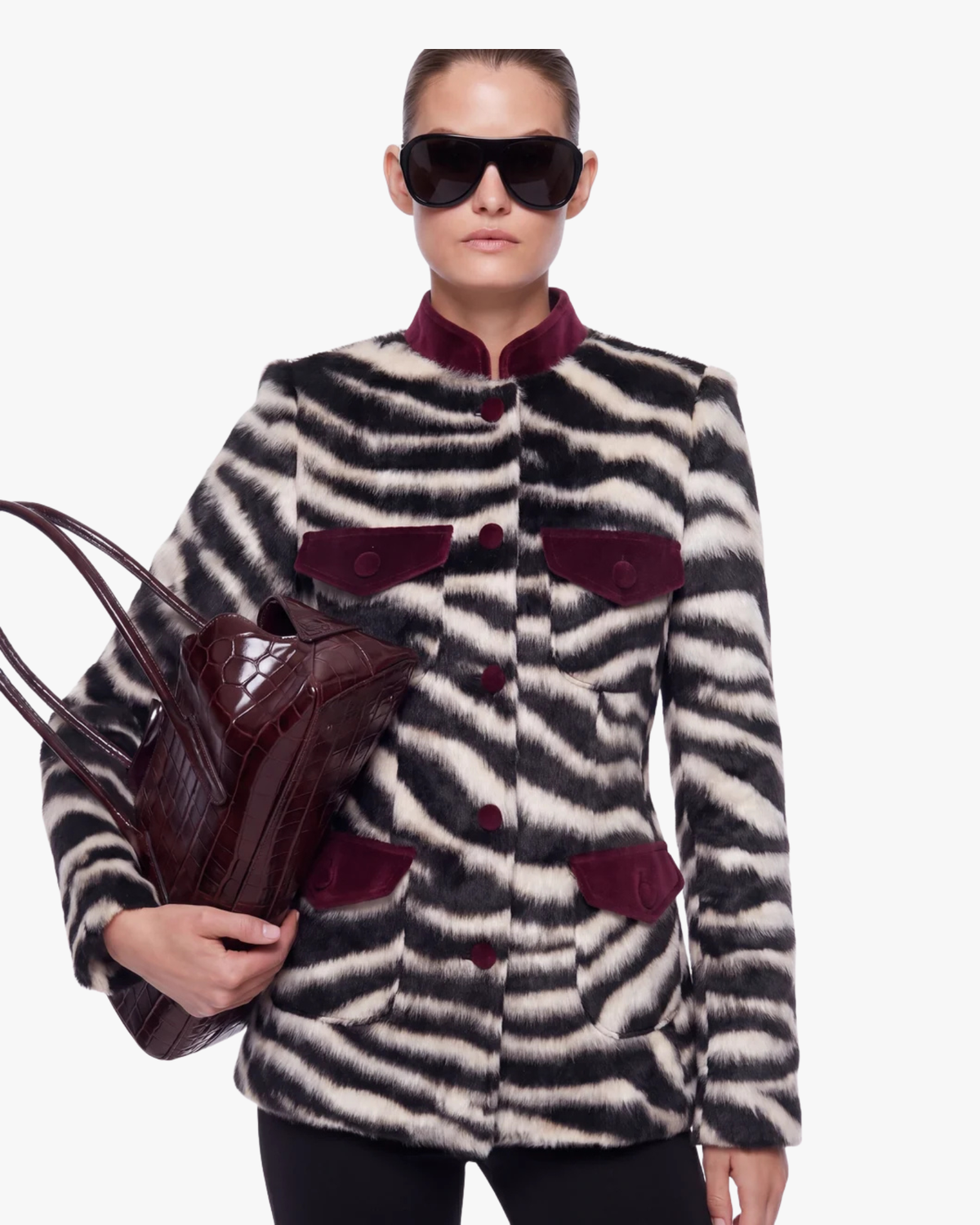 Faux-Fur Jacket Zelda Zebra