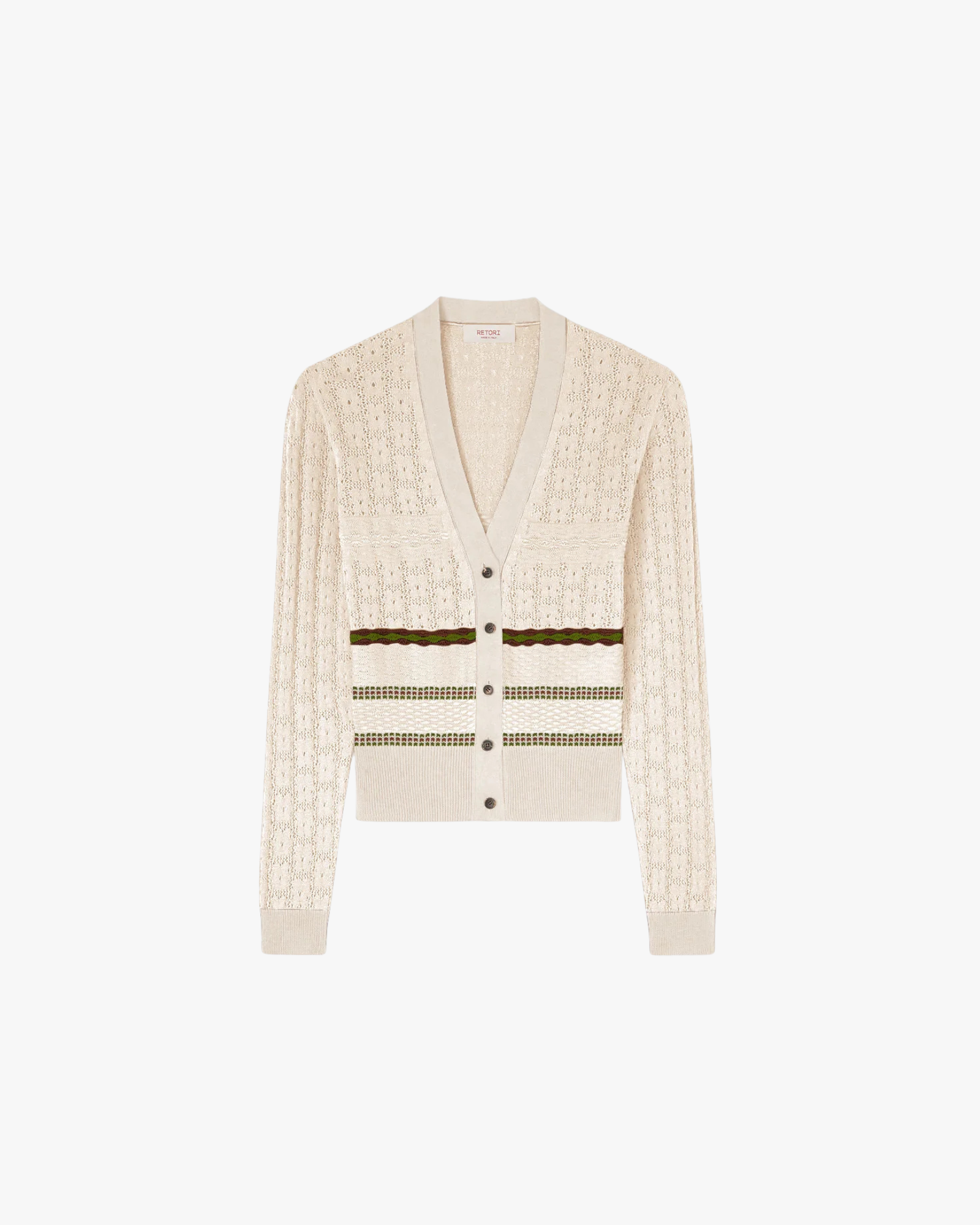 Cardigan a maglia Mix Stitch Burro