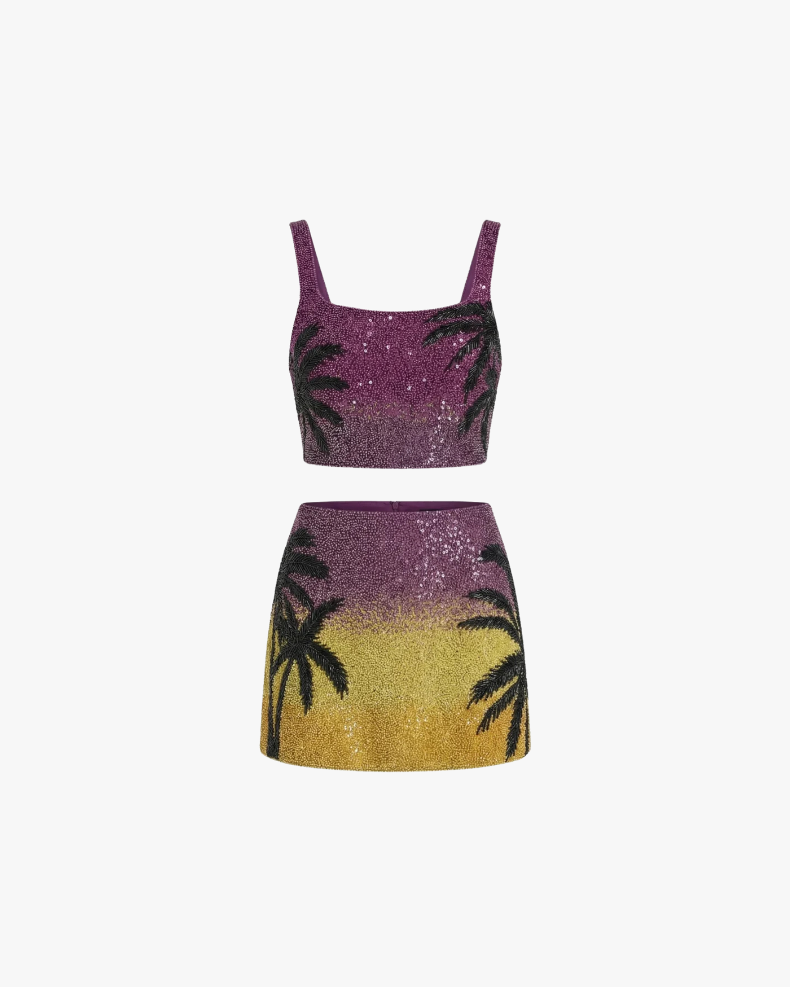 Palm Dusk Co-Ord Top Purple