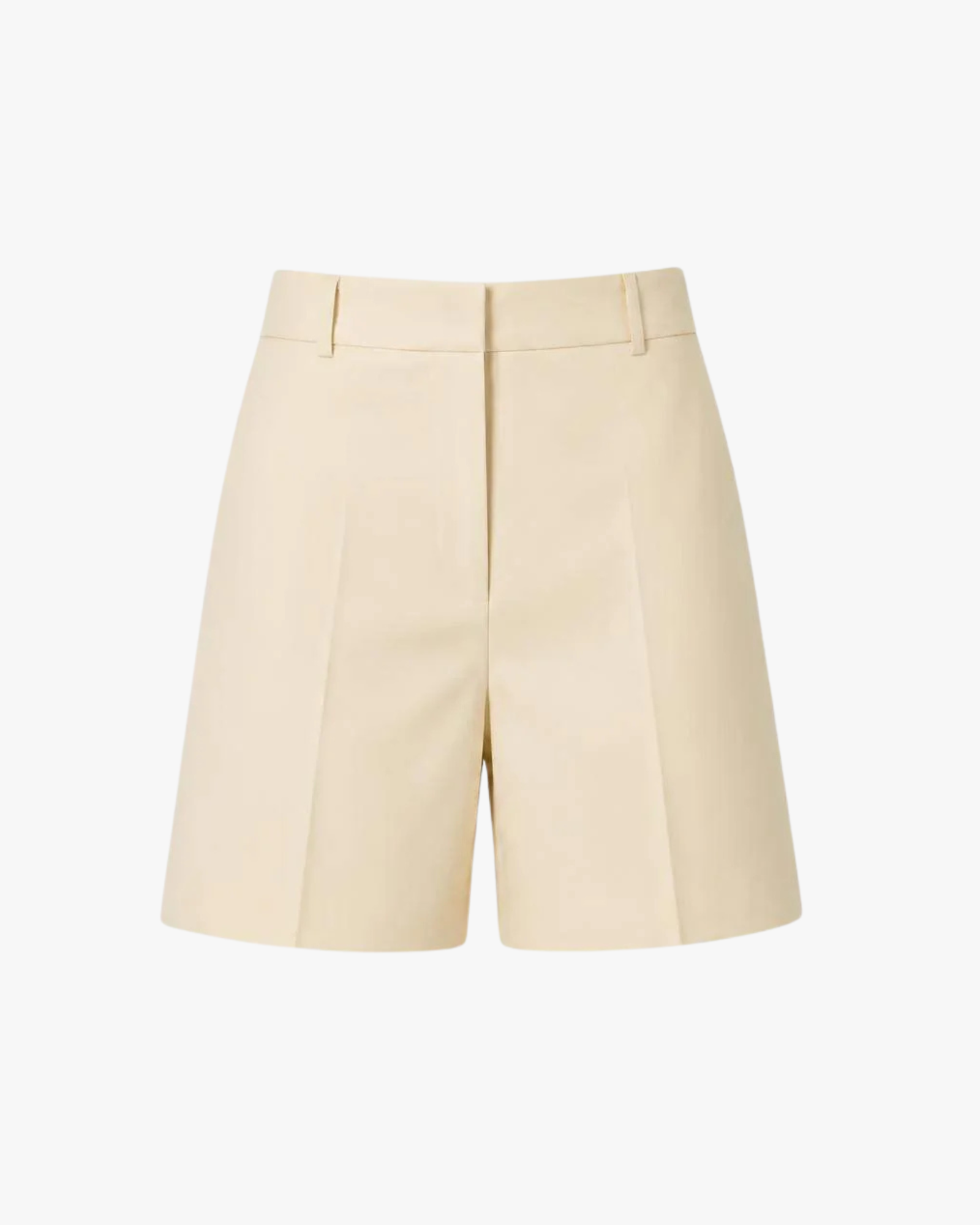 Pantaloncini elasticizzati in popeline di cotone color burro
