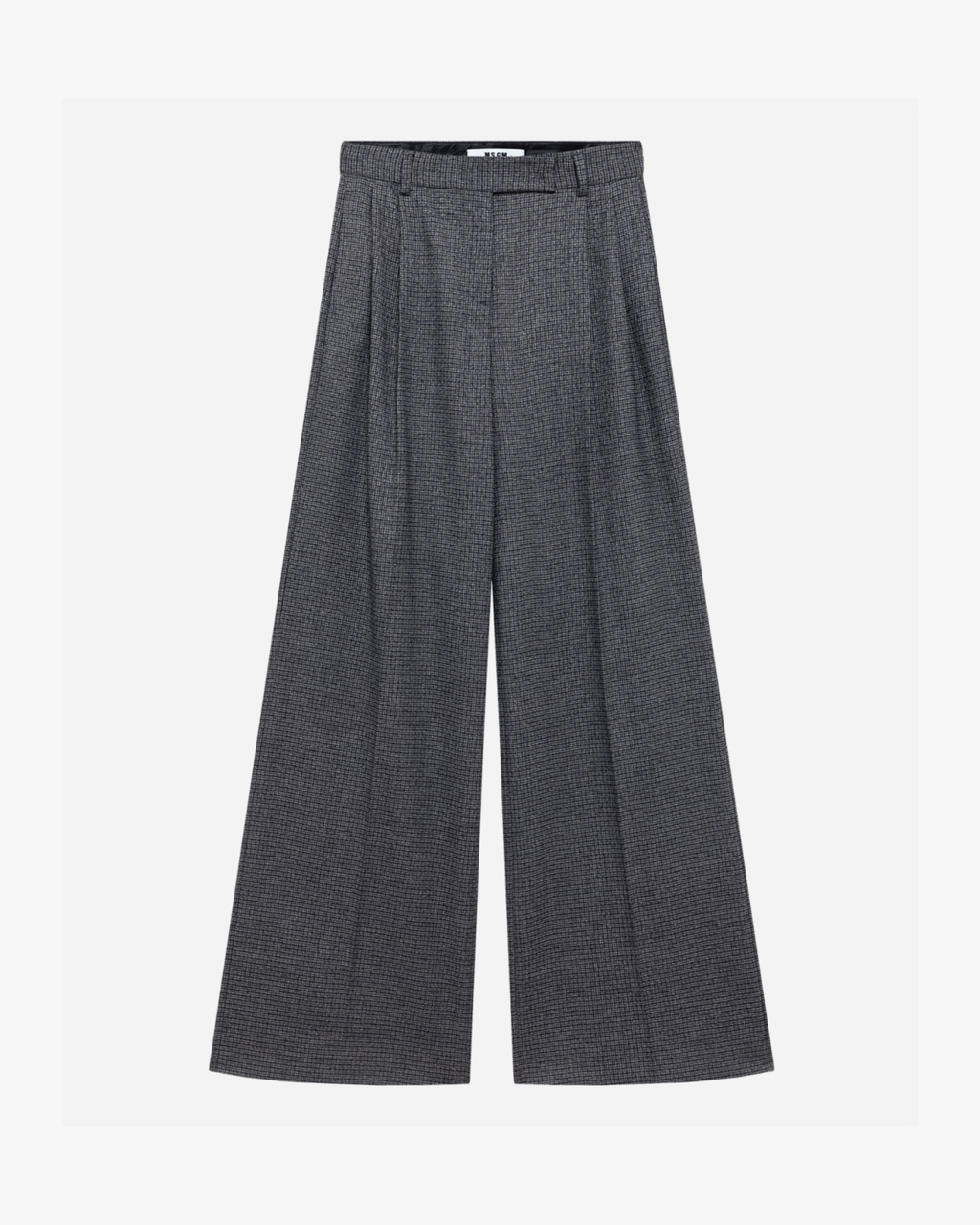 Flared Pants With Micro Houndstooth Pattern Grey