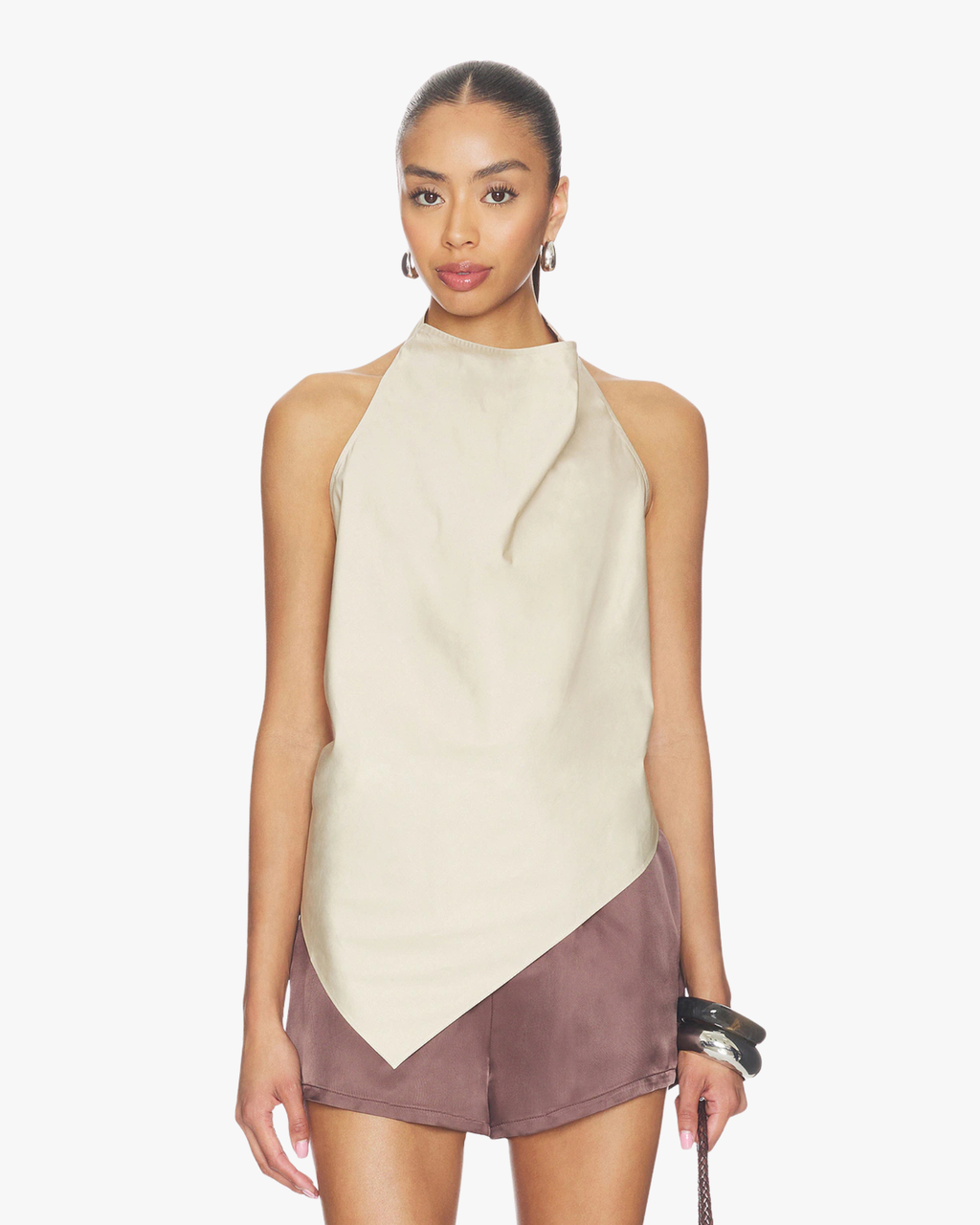Cotton Halter Top Champagne