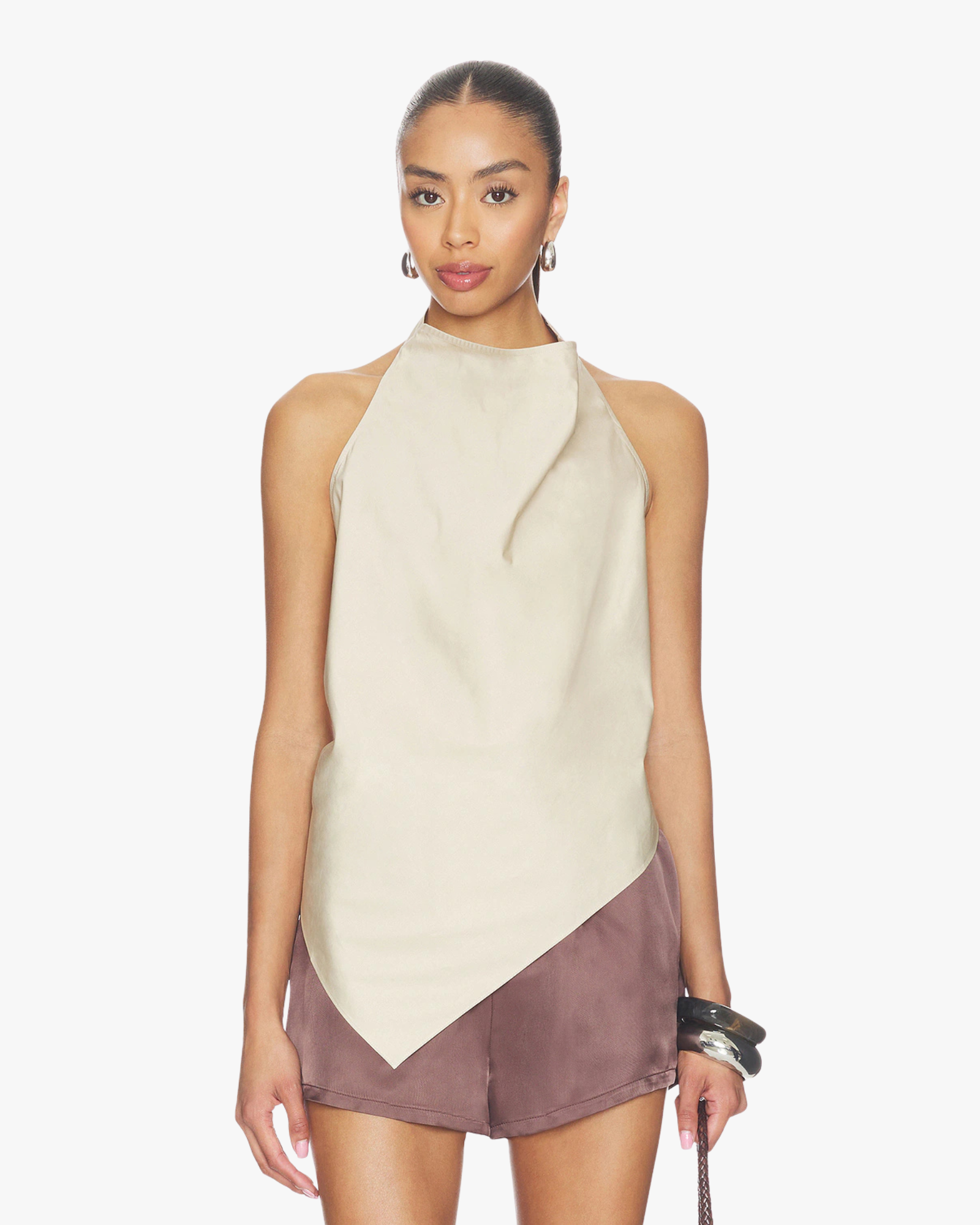Cotton Halter Top Champagne