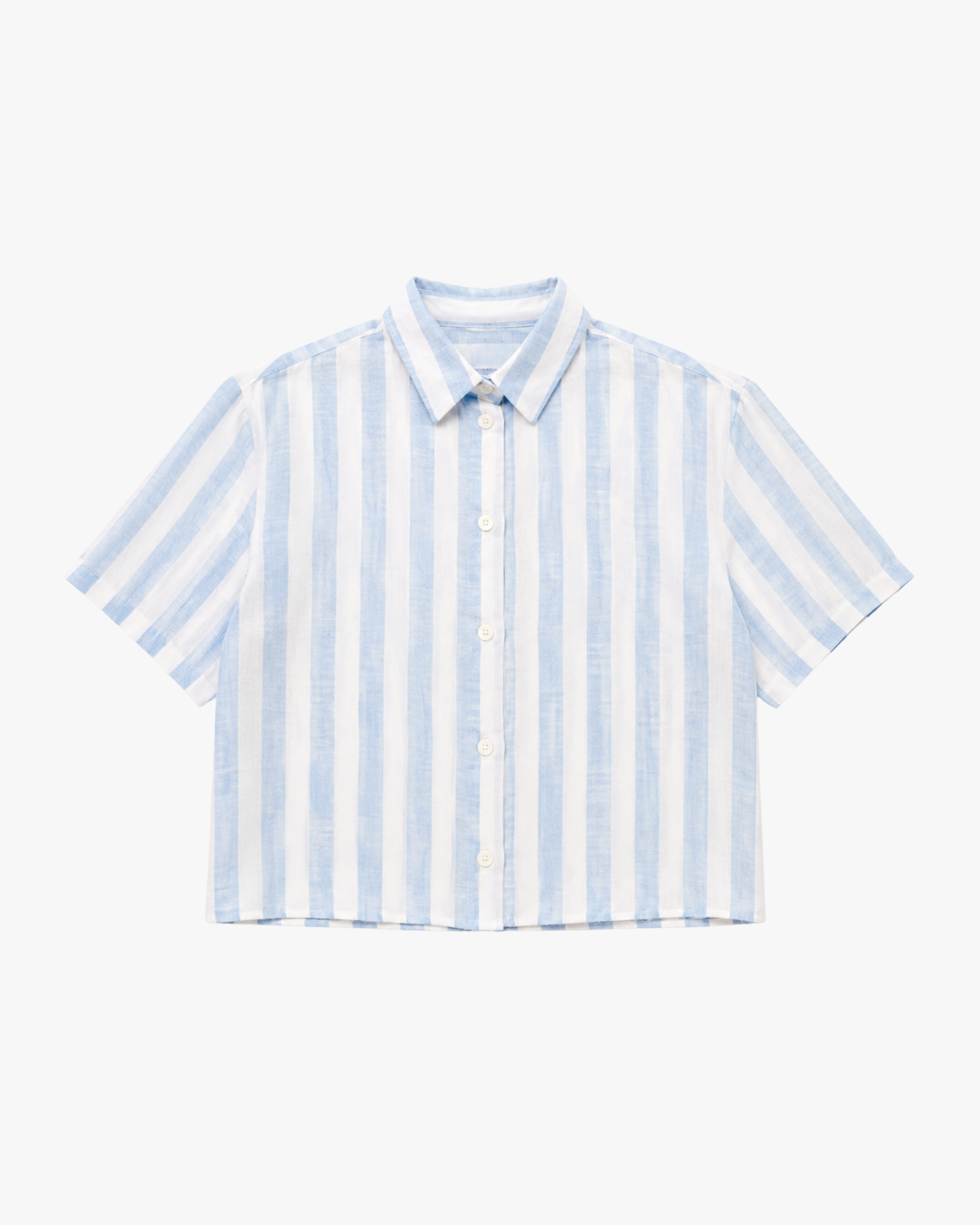 Crop Shirt Light Blue Stripes