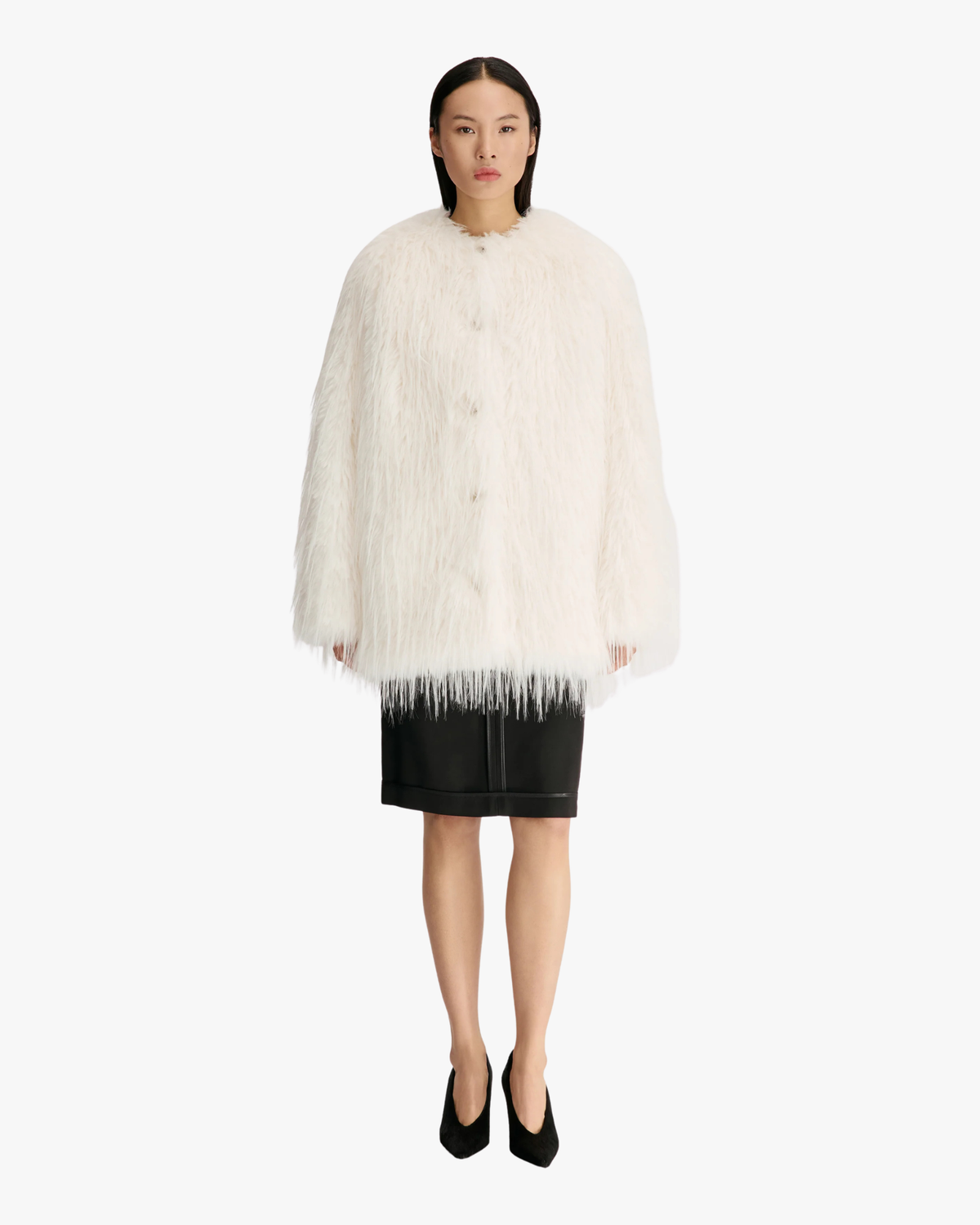 Short Coat Rowe Collarless Ivory