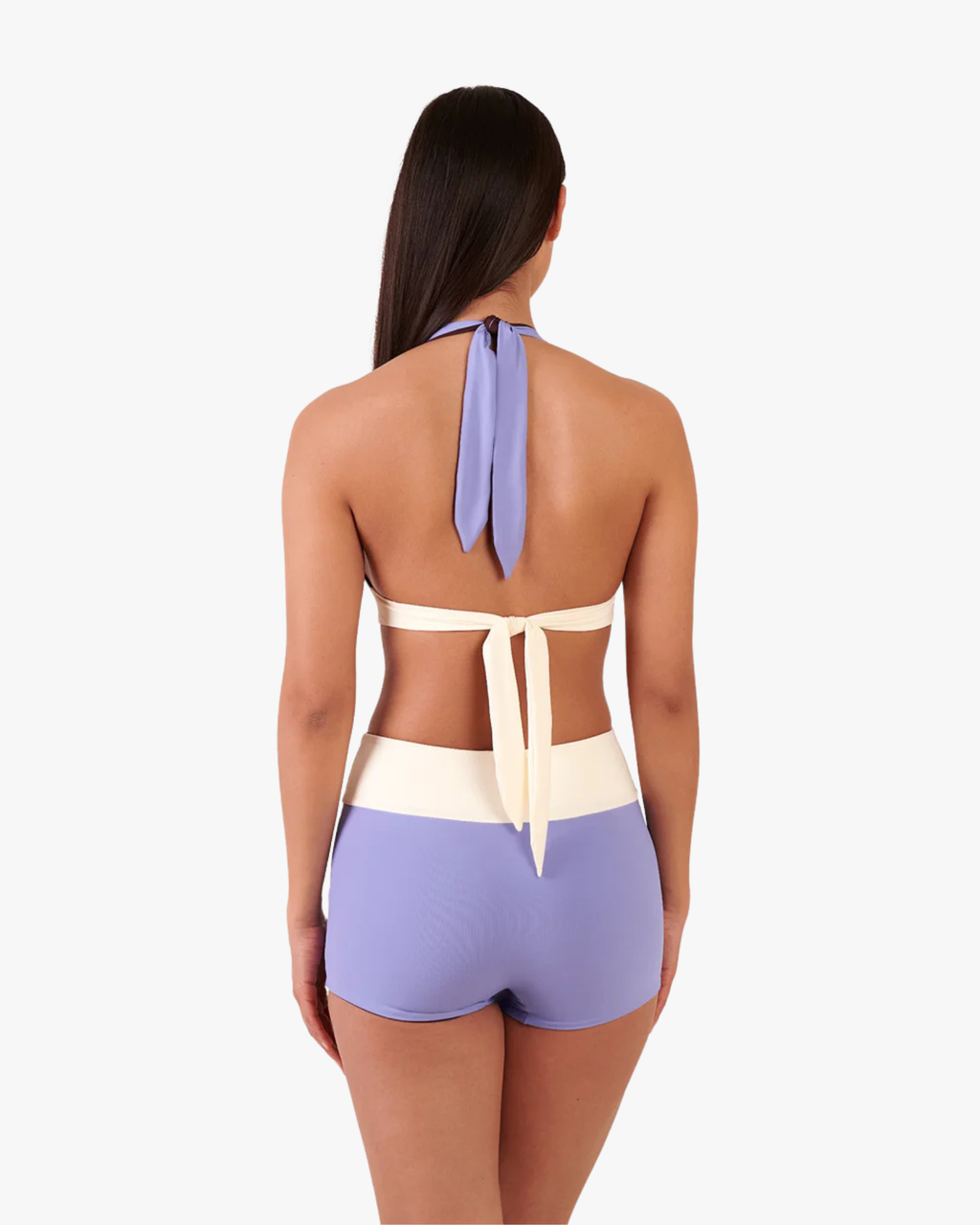 Neckholder Top Bikini Reversible Chocolate Lilac