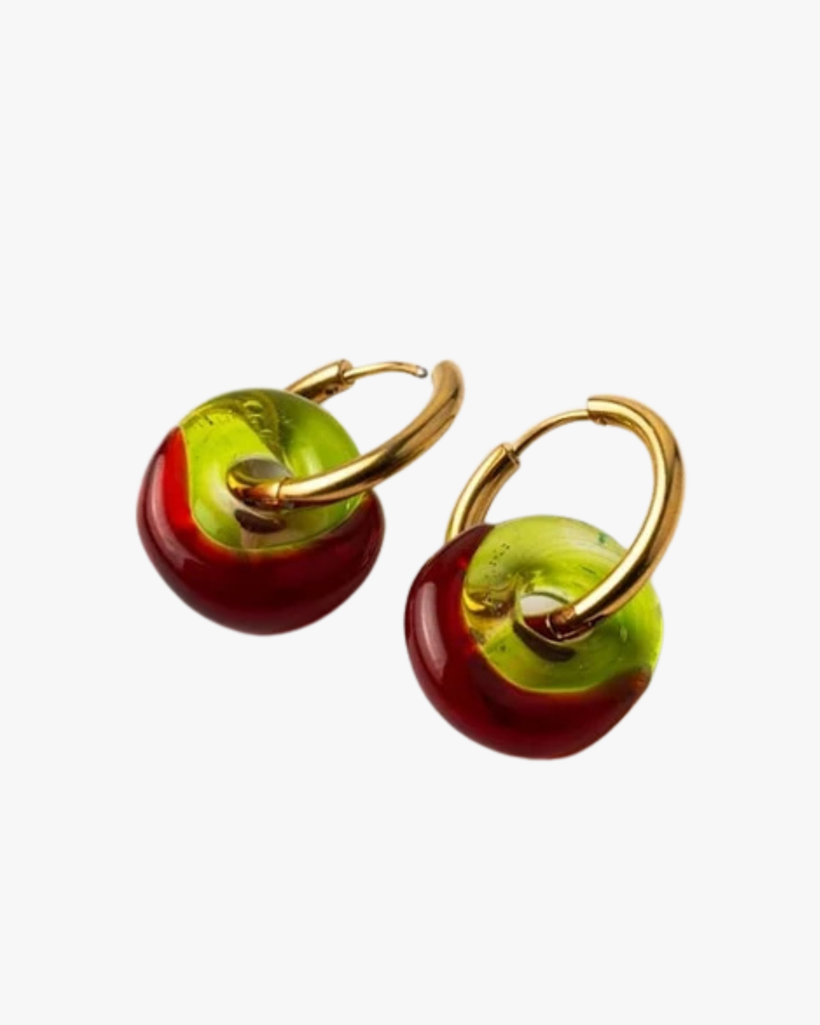 Earrings Donuts Dual Green And Red