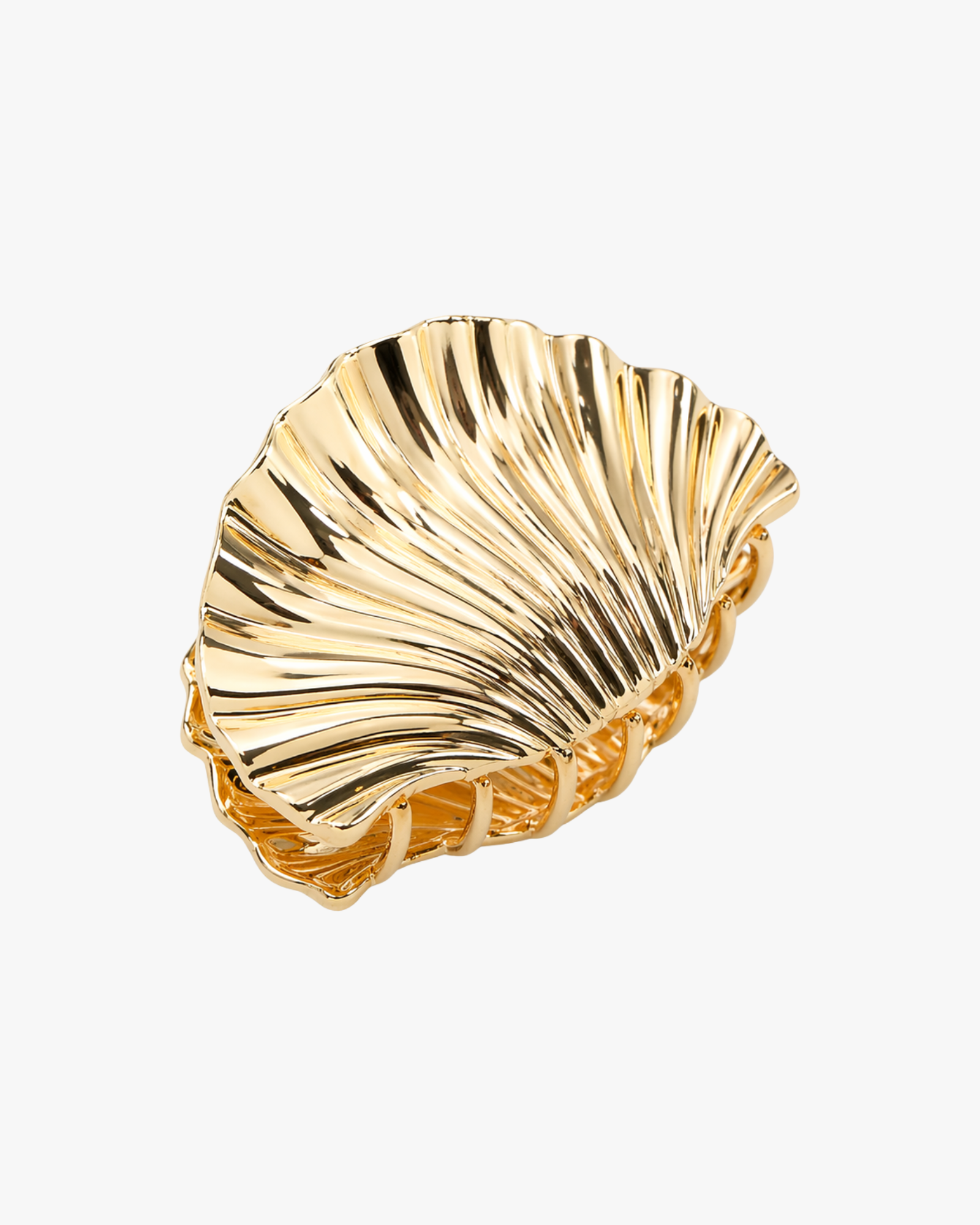 Metallic Hair Claw Shell Small Gold