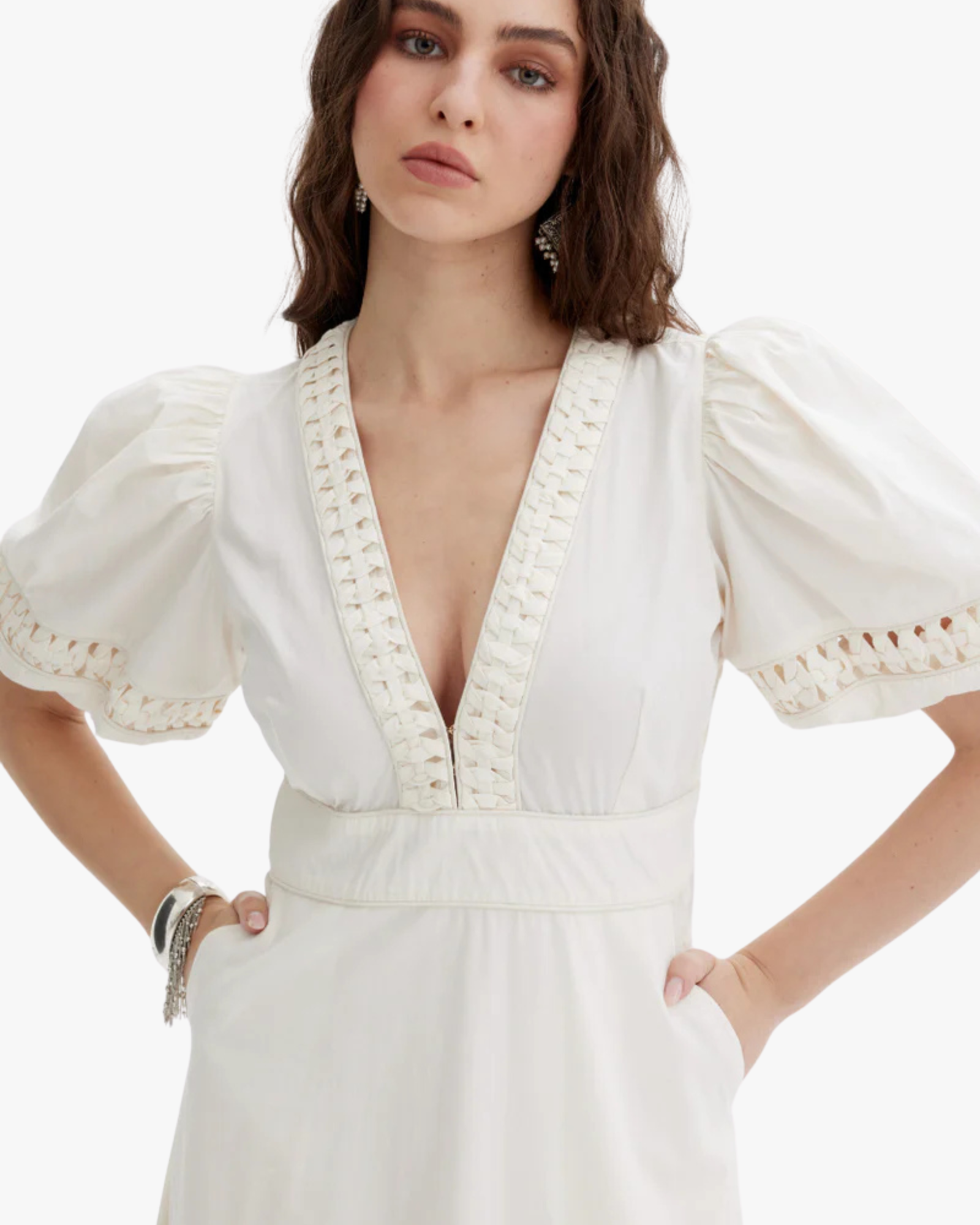 Odessa - The Fabric Origami Tiered Long Dress White