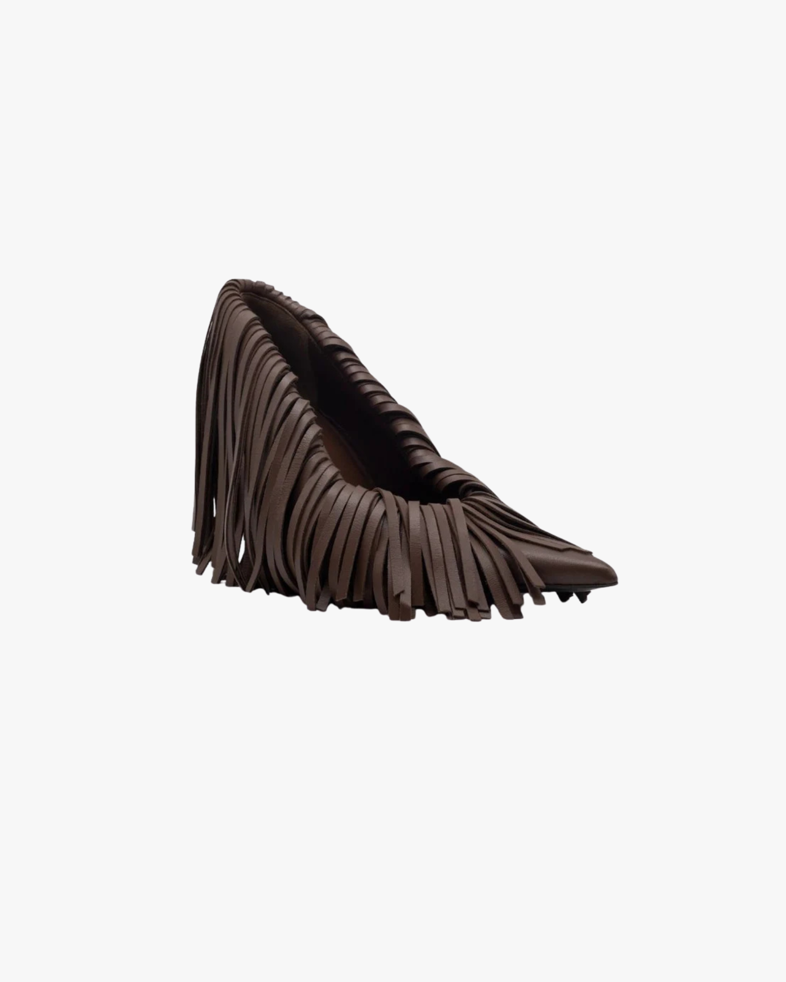 Amelia Décolleté con Frange Cioccolato