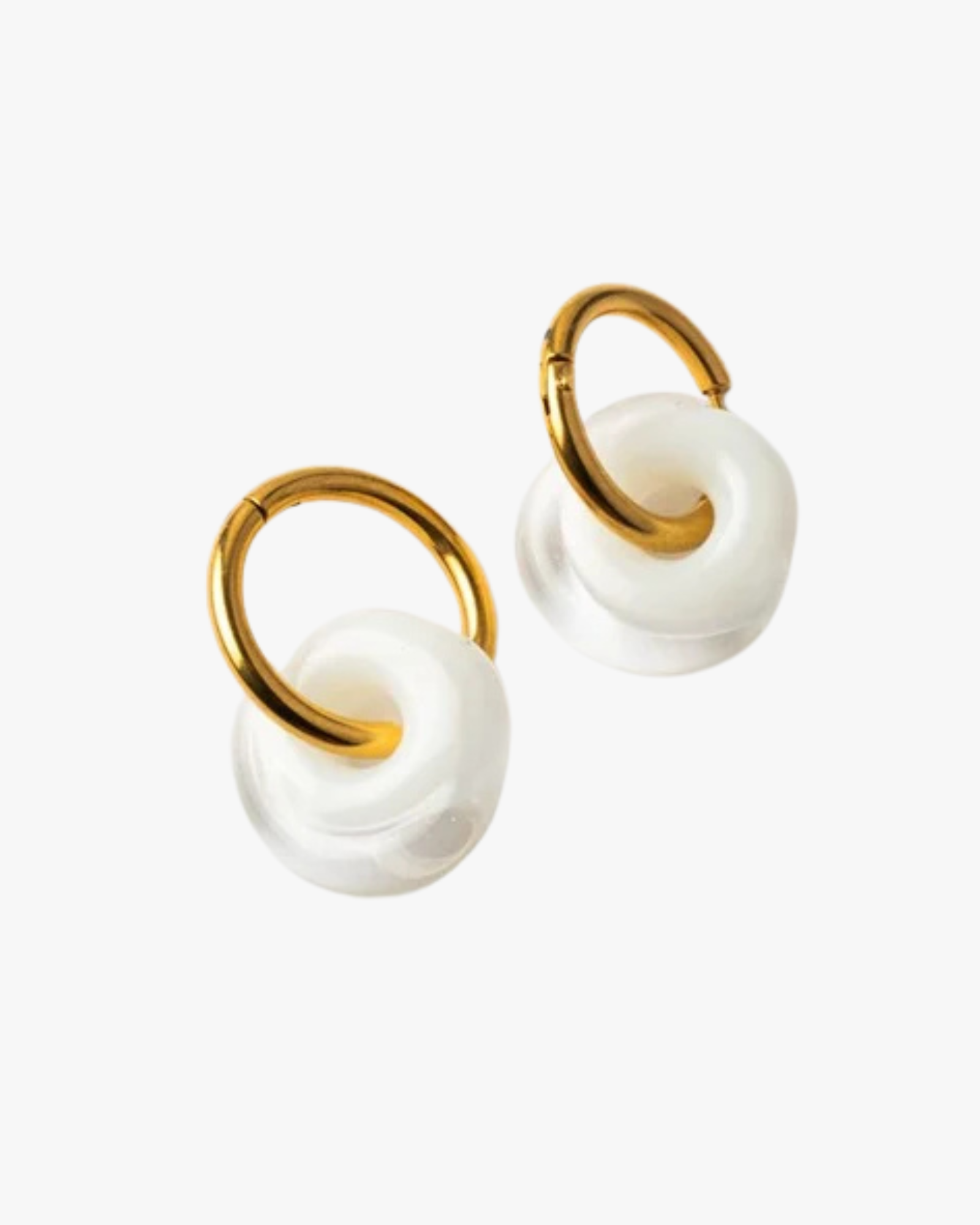 Earrings Donuts Dual White