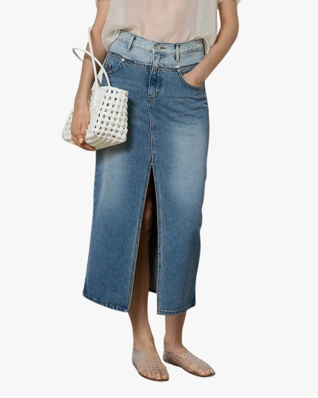 Long Denim Skirt