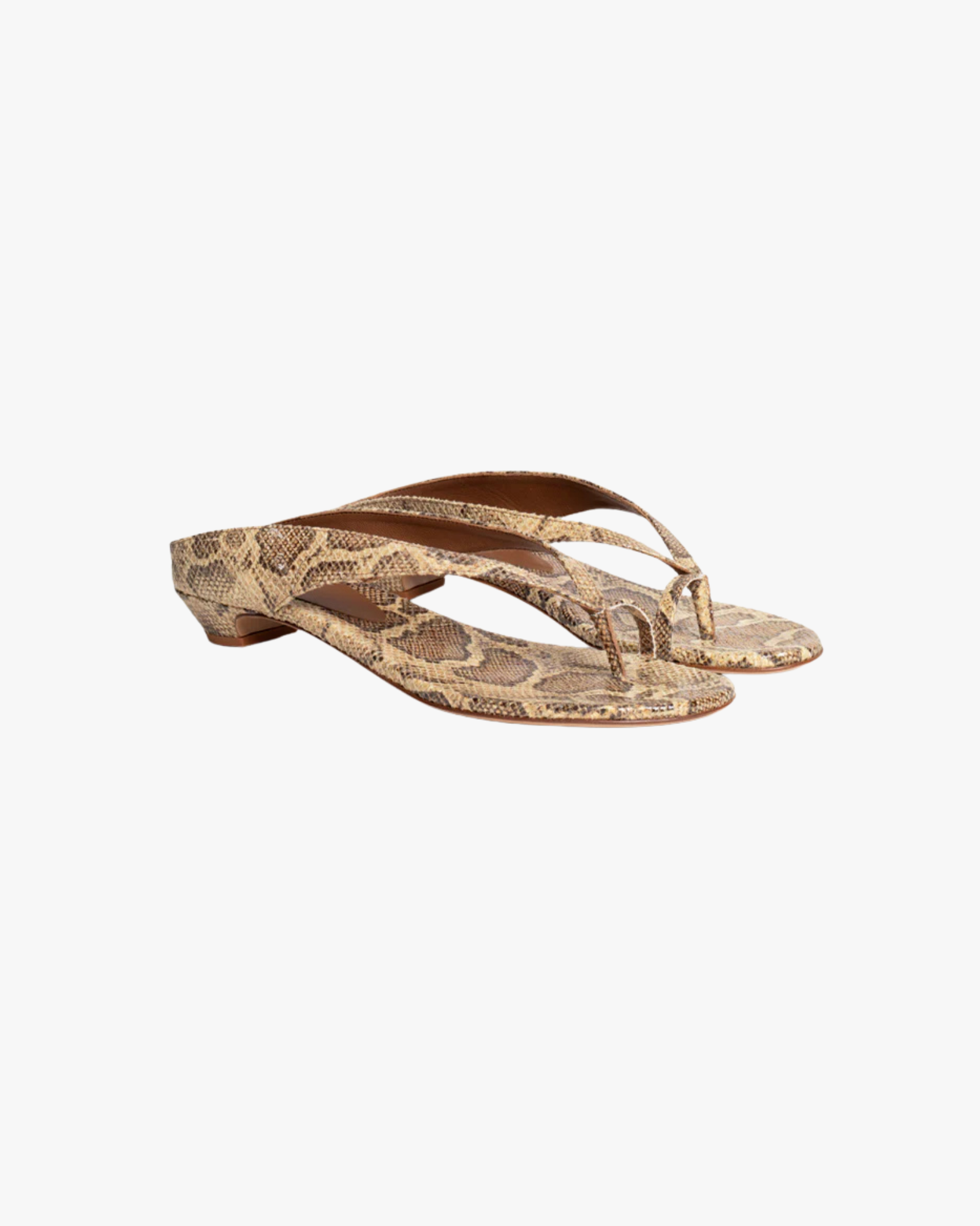 Miguela 25Mm Kitten Thong Mule Camel