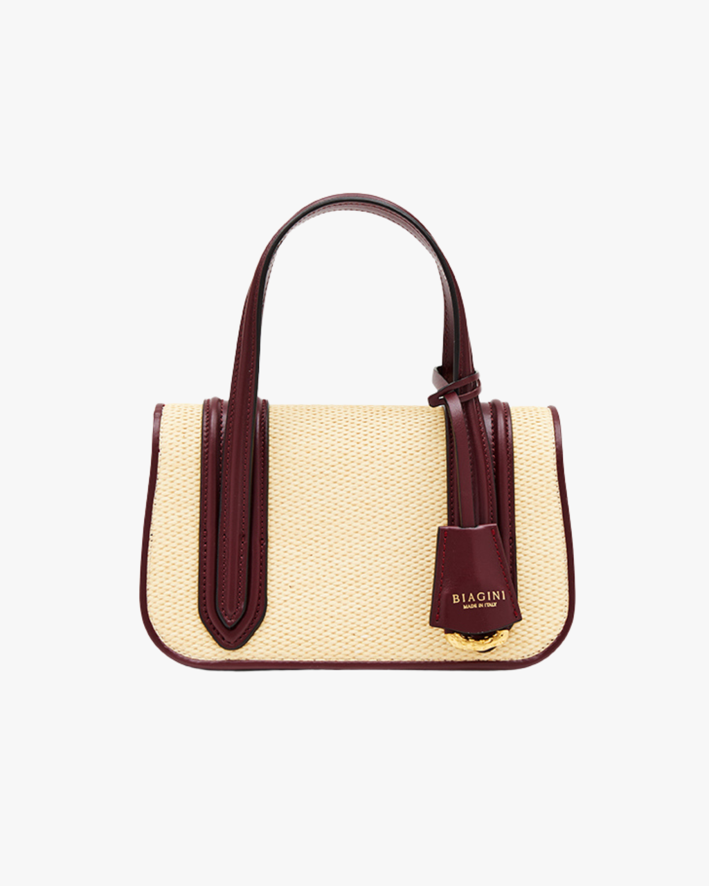 Bonissima Rafia Bordeaux Handle Bag