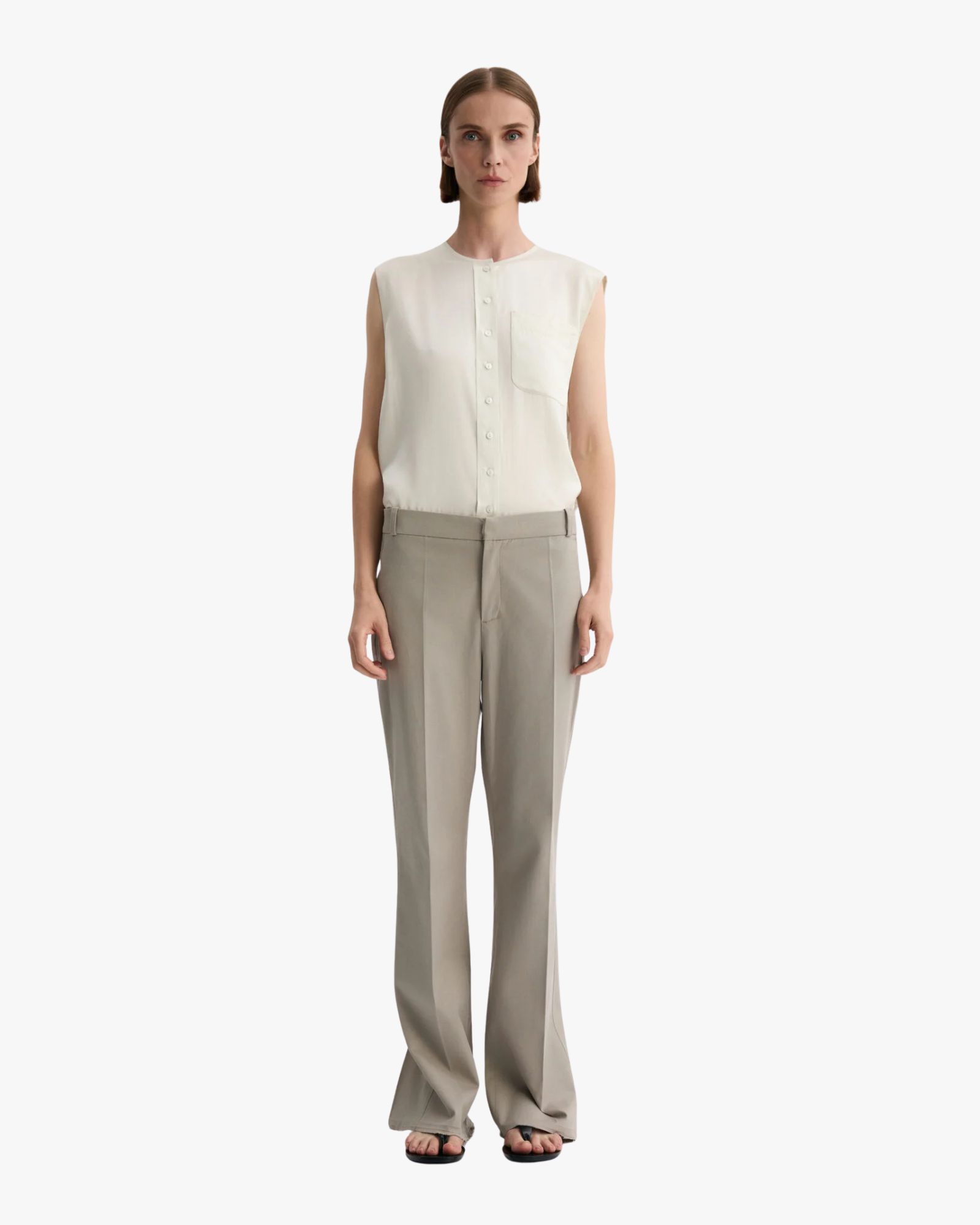 Arezzo Straight Leg Trousers Taupe