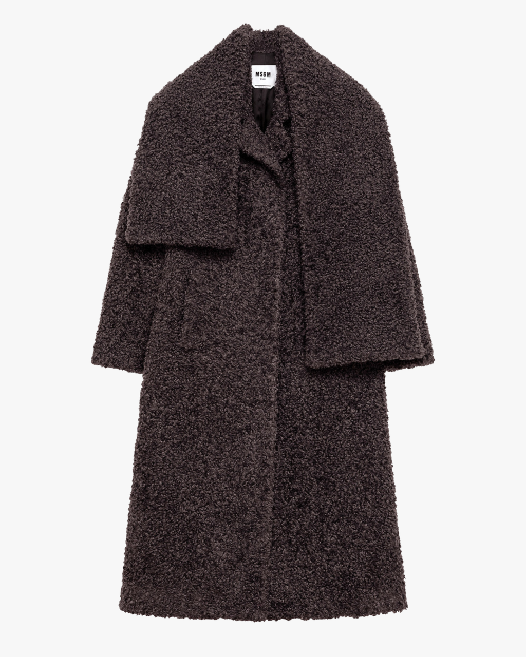 Coat Faux Shearling With Scarf Grey