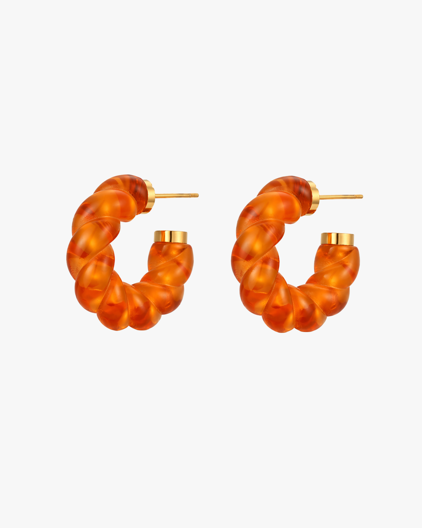 Torchon Hoop Earring Orange