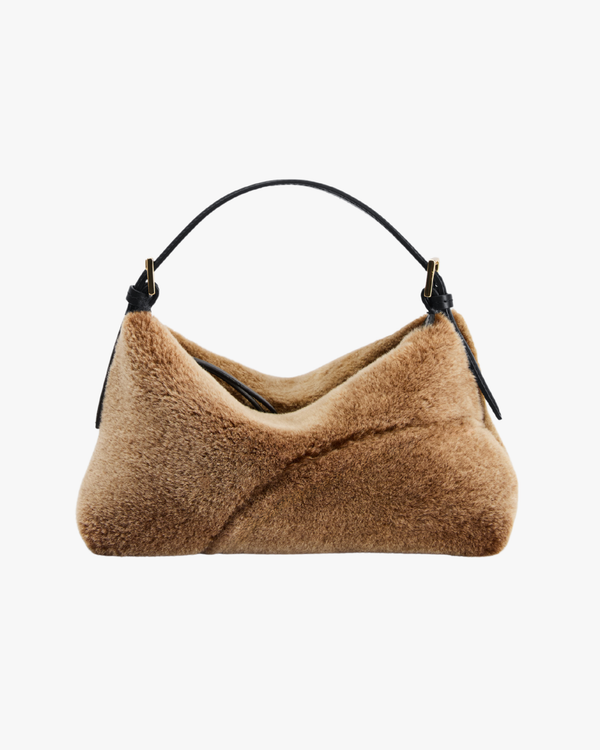 Shearling Pouch Bag Vadena Brown
