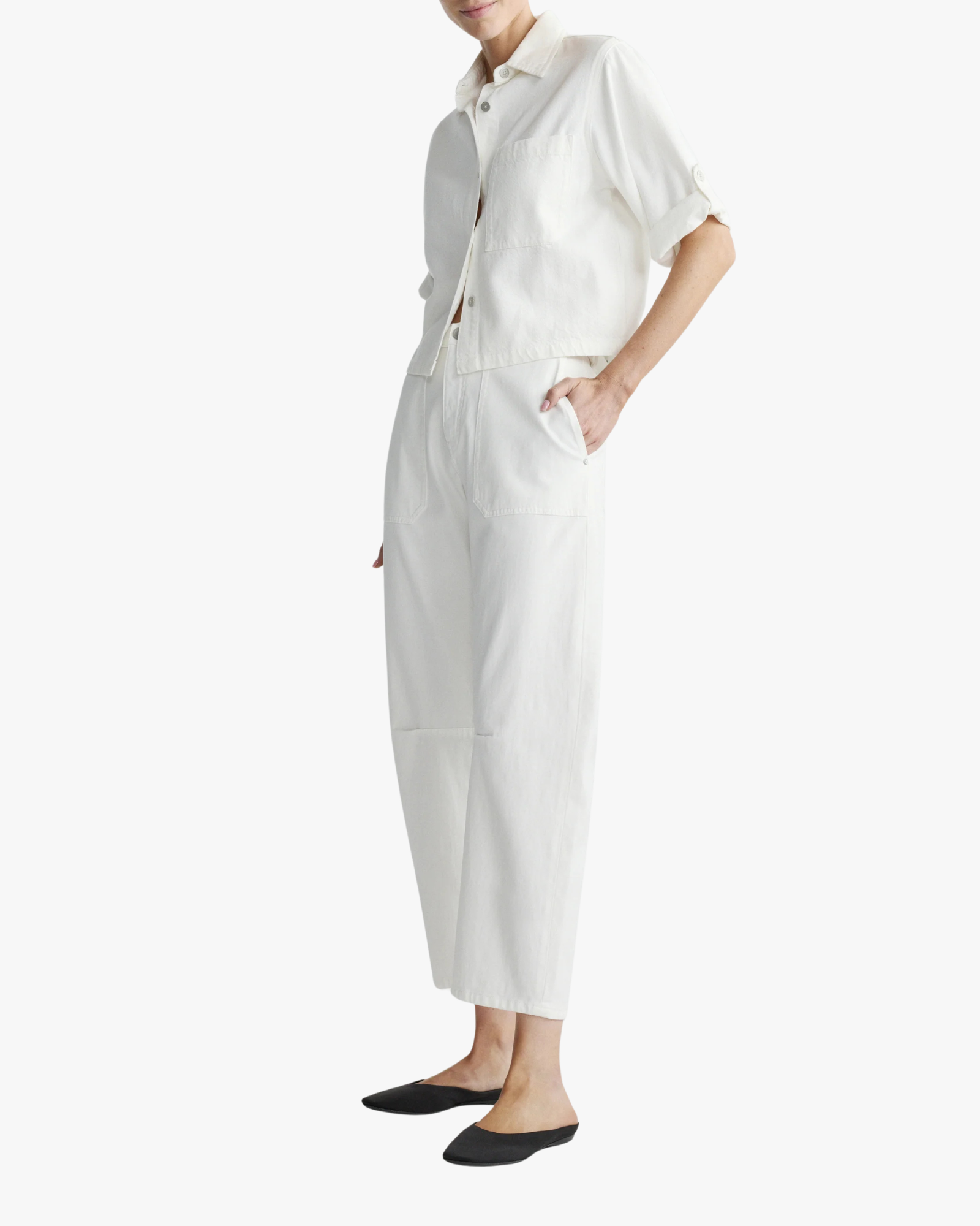 Bilie Easy Barrel High Rise 26" Pants White