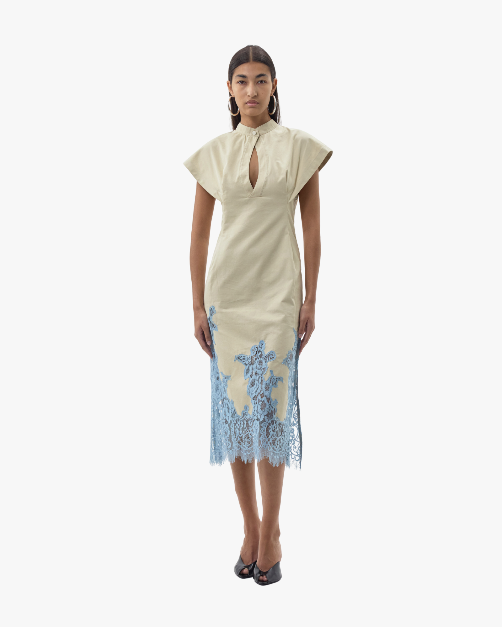 Dr168 Cotton Twill Ecru/Baby Blue
