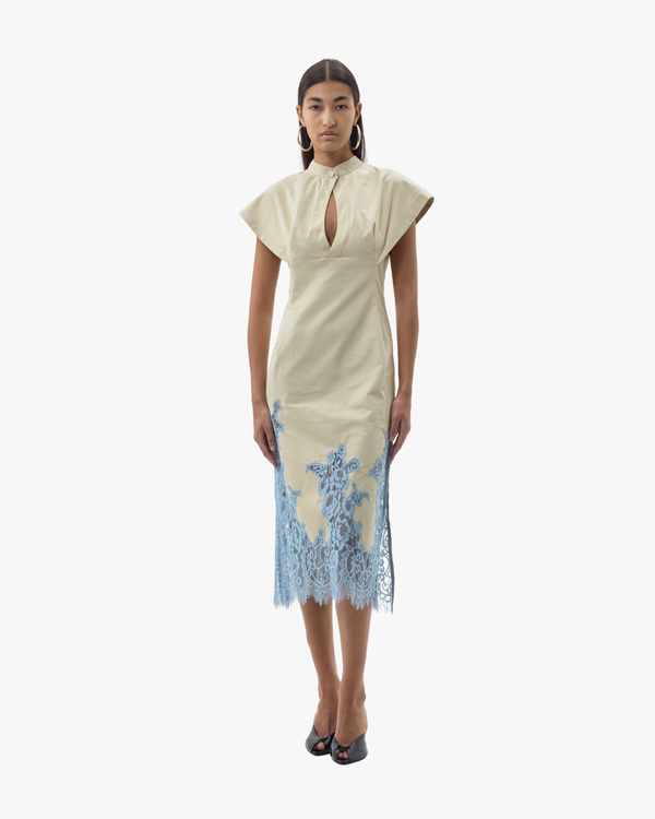 Dr168 Cotton Twill Ecru/Baby Blue