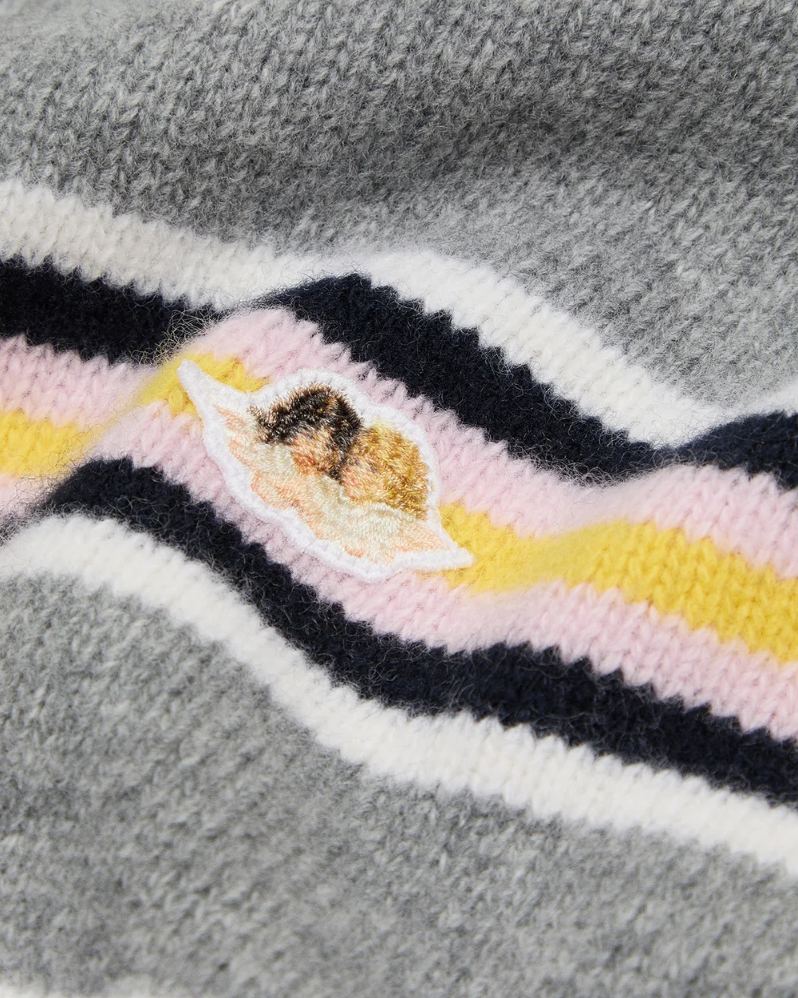Sweater Angel Patch Grey and Yellow Striped