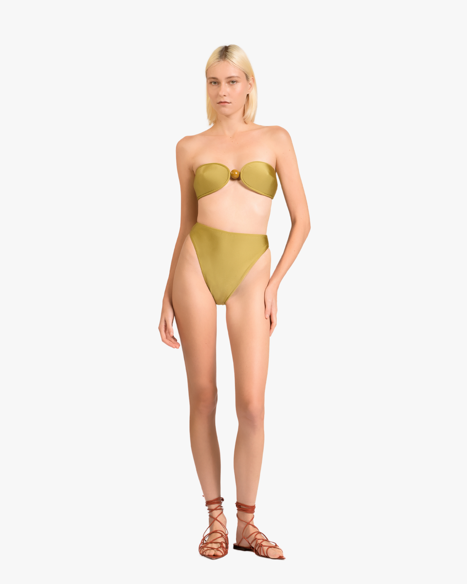 Bandeau High-Leg Bikini Set Pistachio