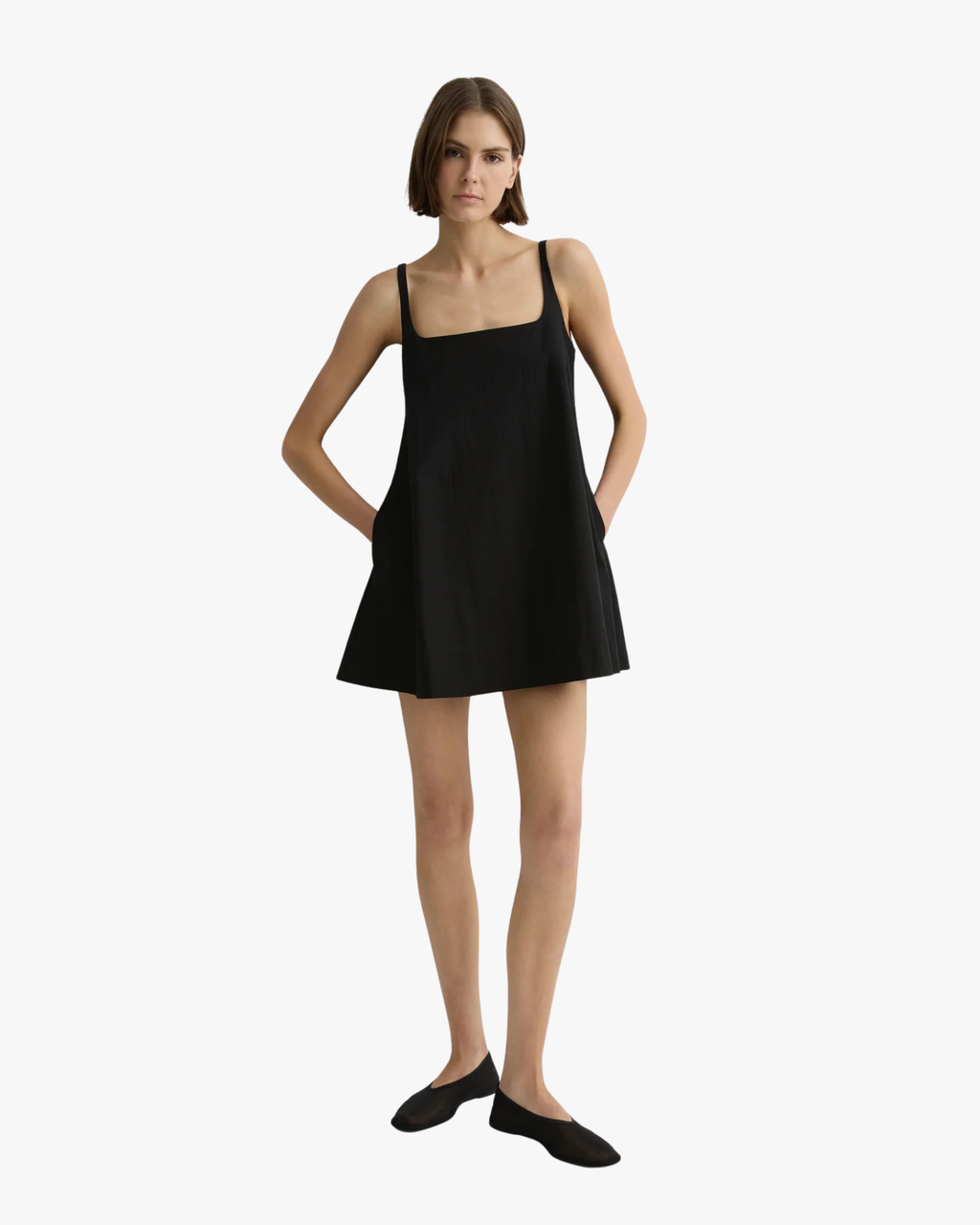 Kyoto Japanese Dry Cotton Mini Dress Black