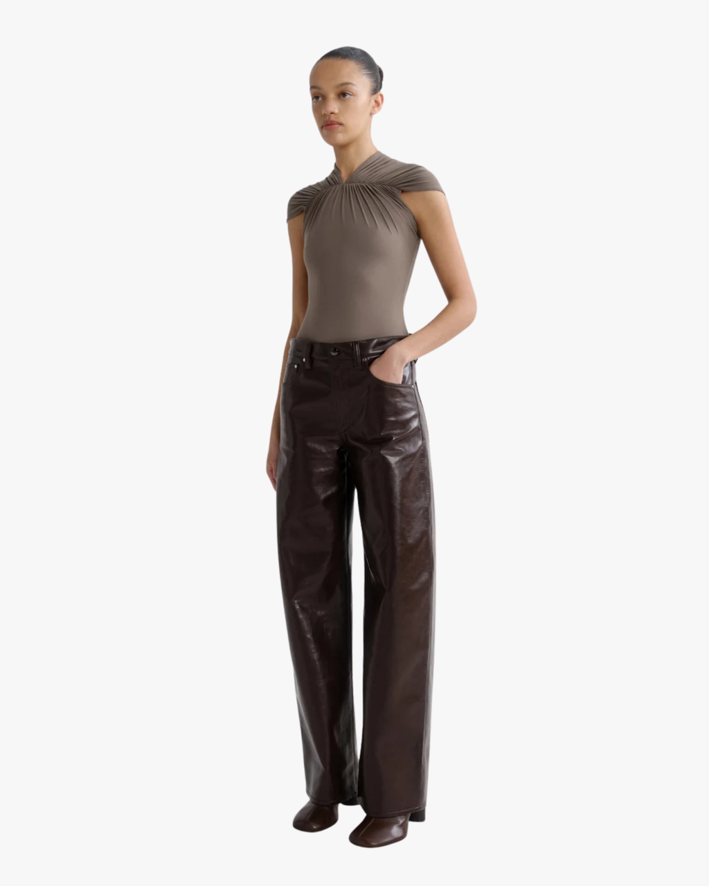 Arc Recycled Leather Red Leather Pants