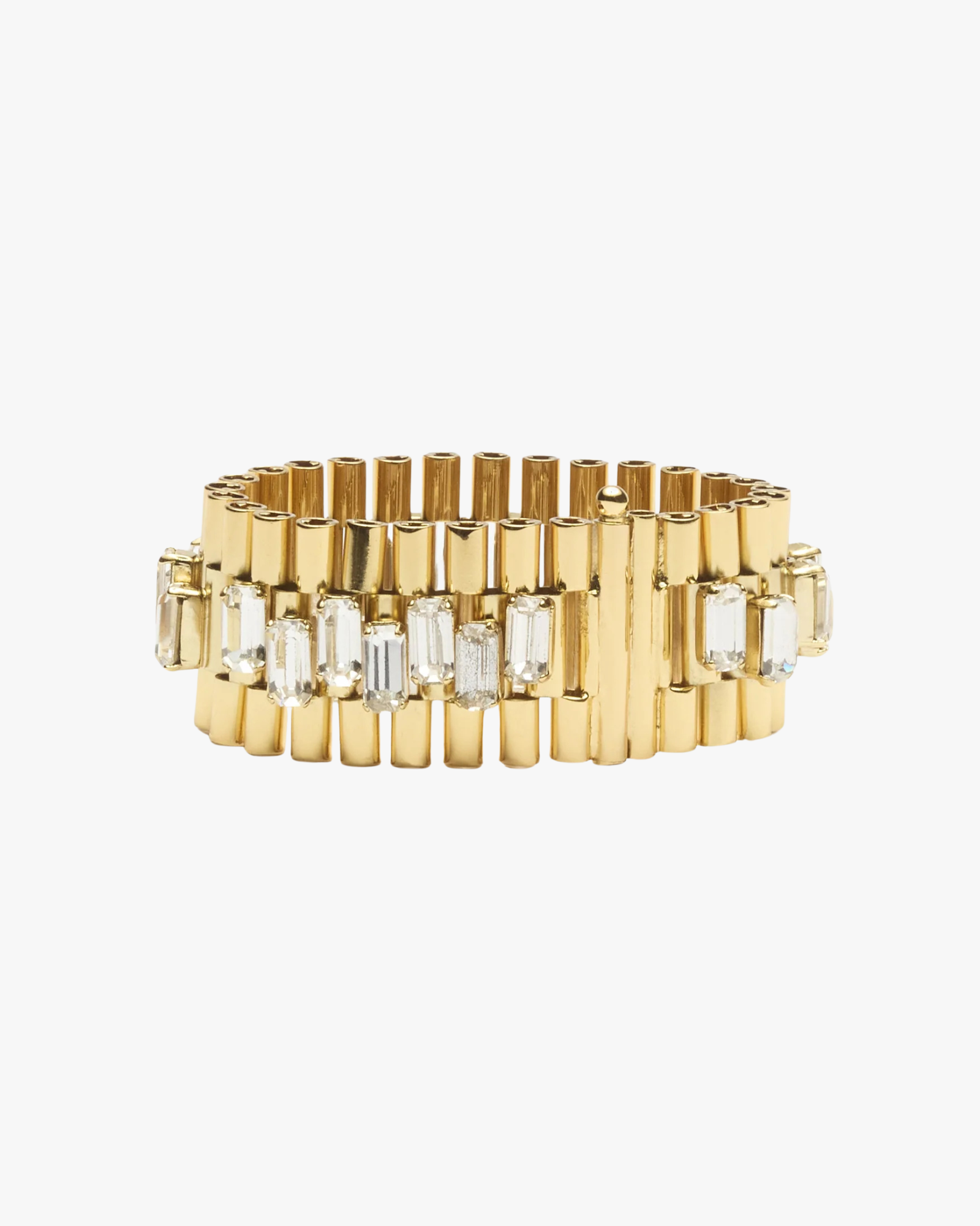 Bracelet On Time Gold With Crystals