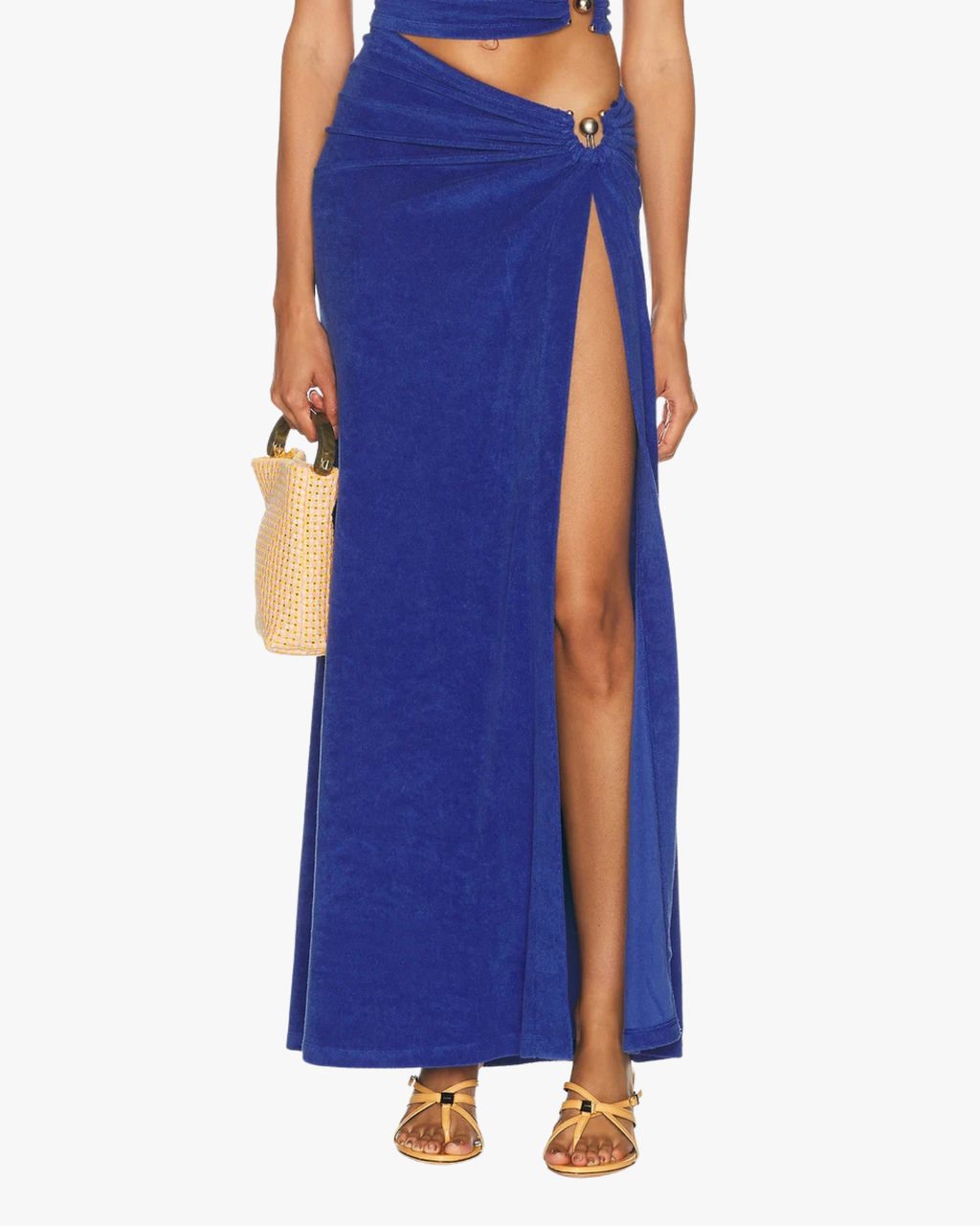Skirt Looped Back Ruched Orbit Indigo