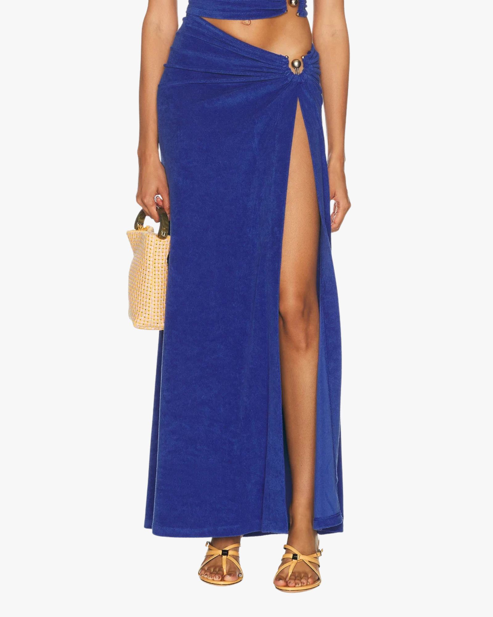 Skirt Looped Back Ruched Orbit Indigo