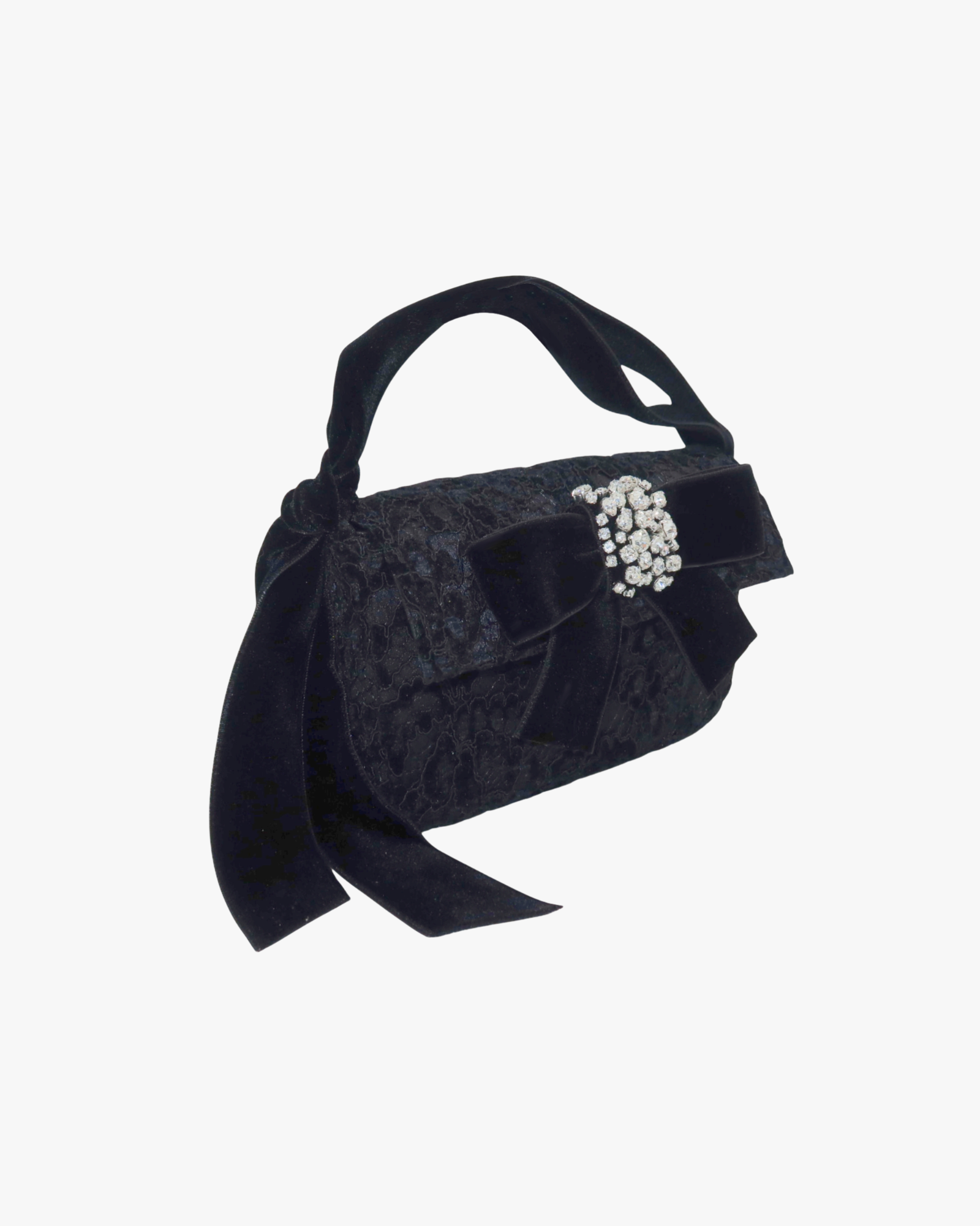 Clutch Bag Habibi Mini Velvet Lace Black