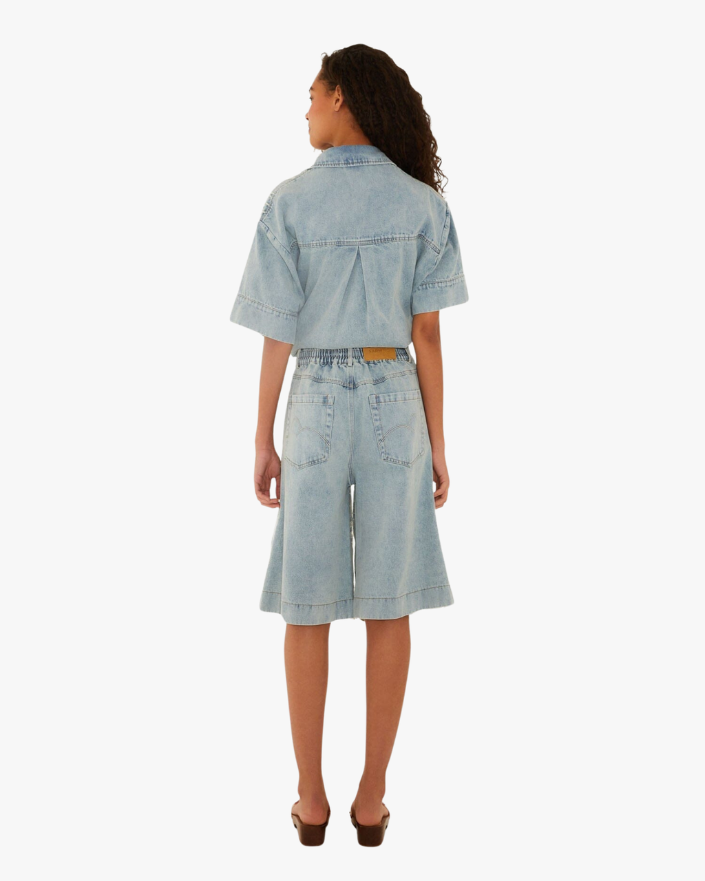 Denim Shorts Embroidered Seas Desire Blue
