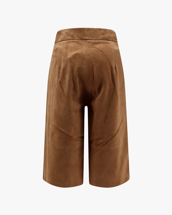 Inez Suede Bermudas Tan