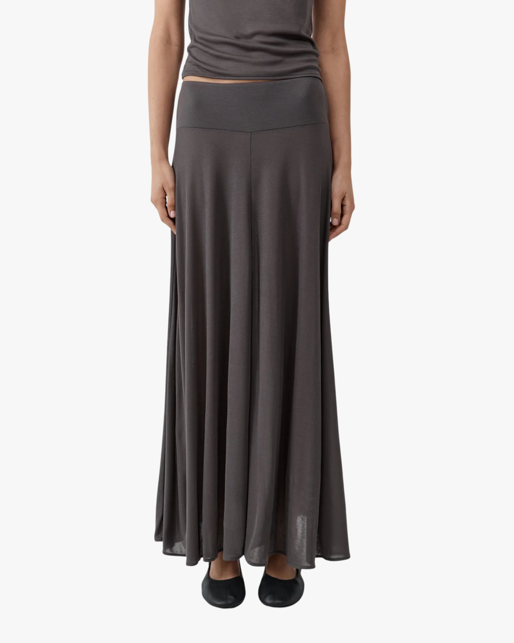 Fluid Jersey Skirt Soot