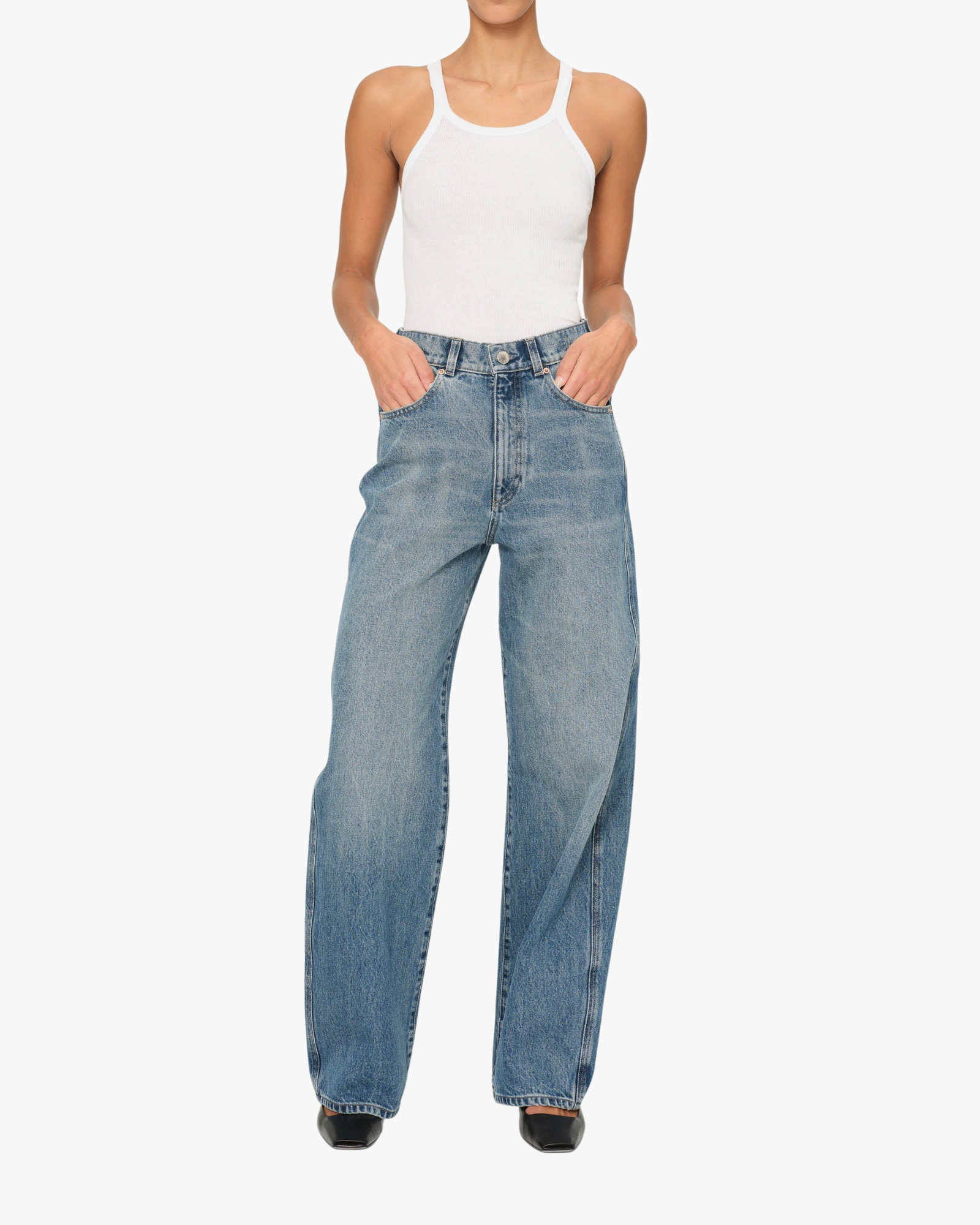 Taylor Relaxed Barrel High Rise 31" Jeans Sky Blue