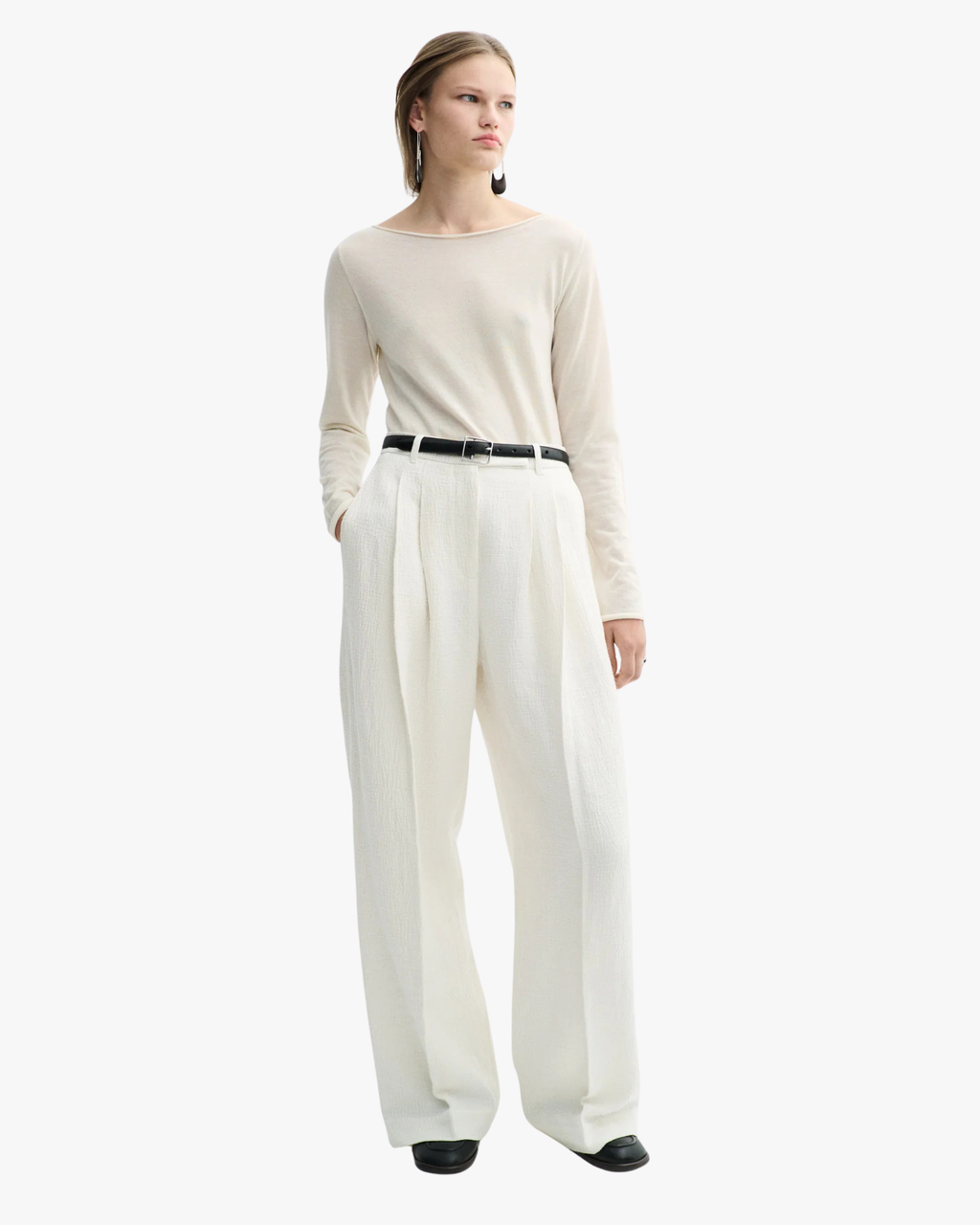Pleated High-Rise Trousers Pemma Ivory