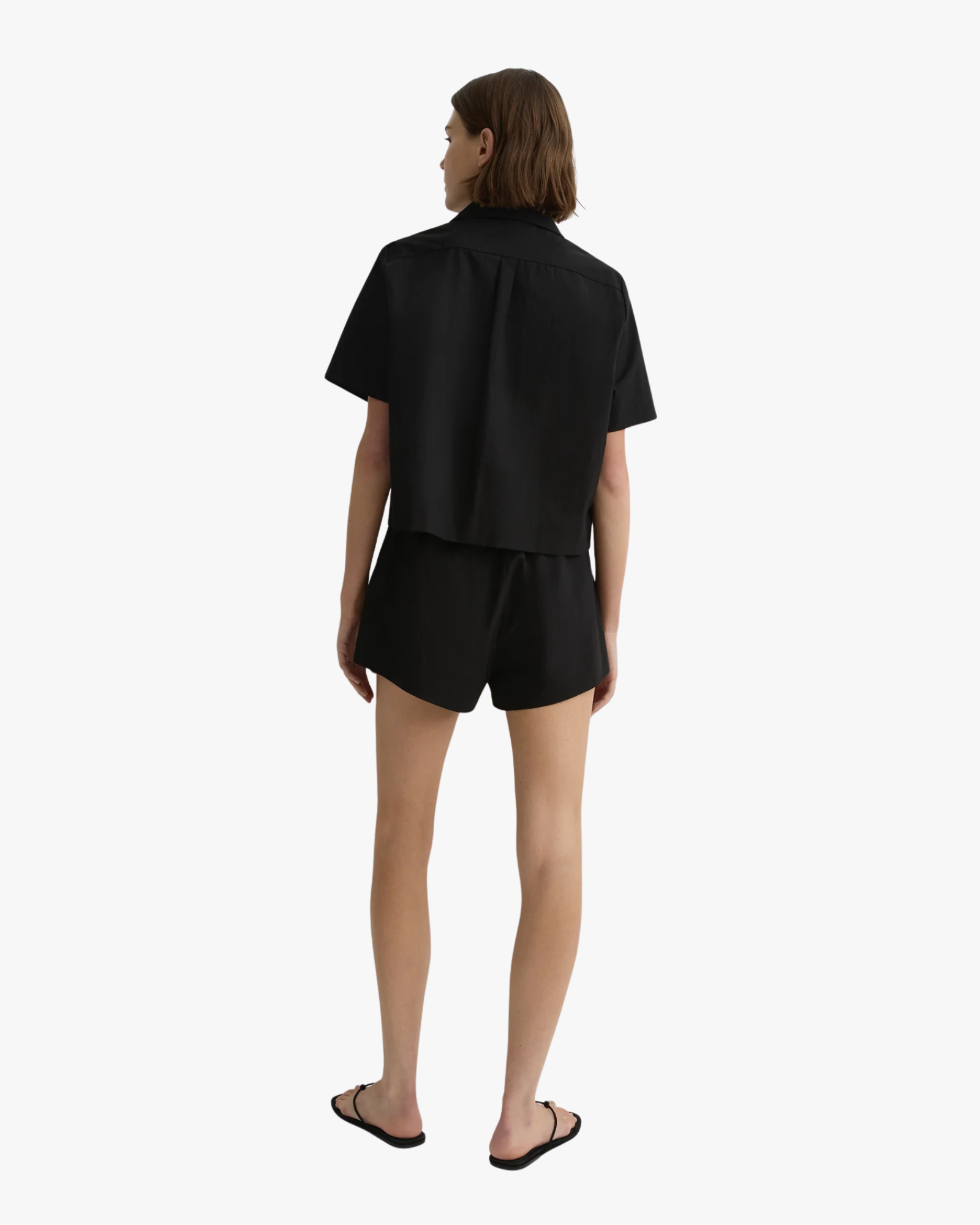 Kyoto Japanese Dry Cotton Short Sleeve Shirt Black