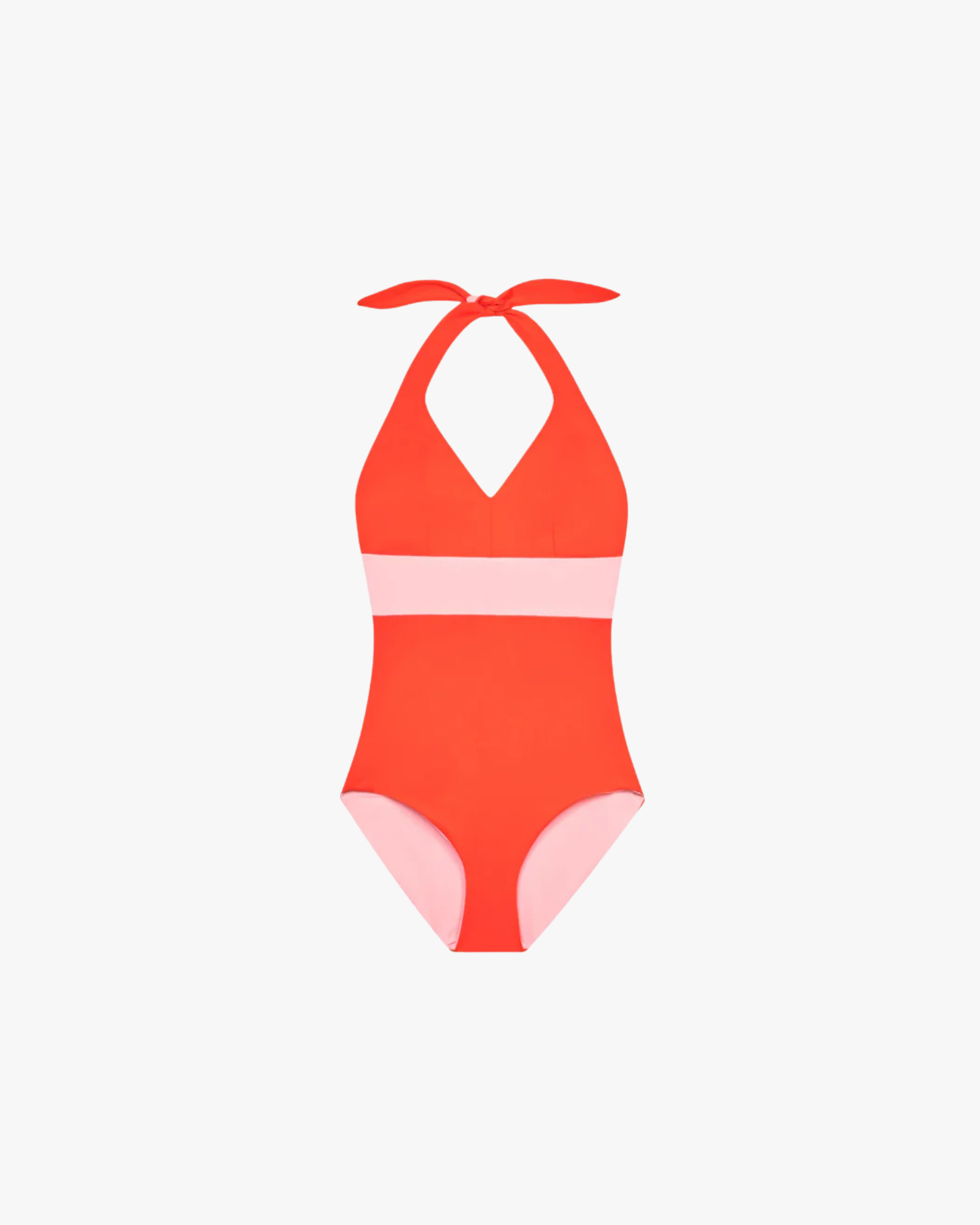 Plungesuit Onepiece Swimsuit V-Neck Reversible Orange Pink