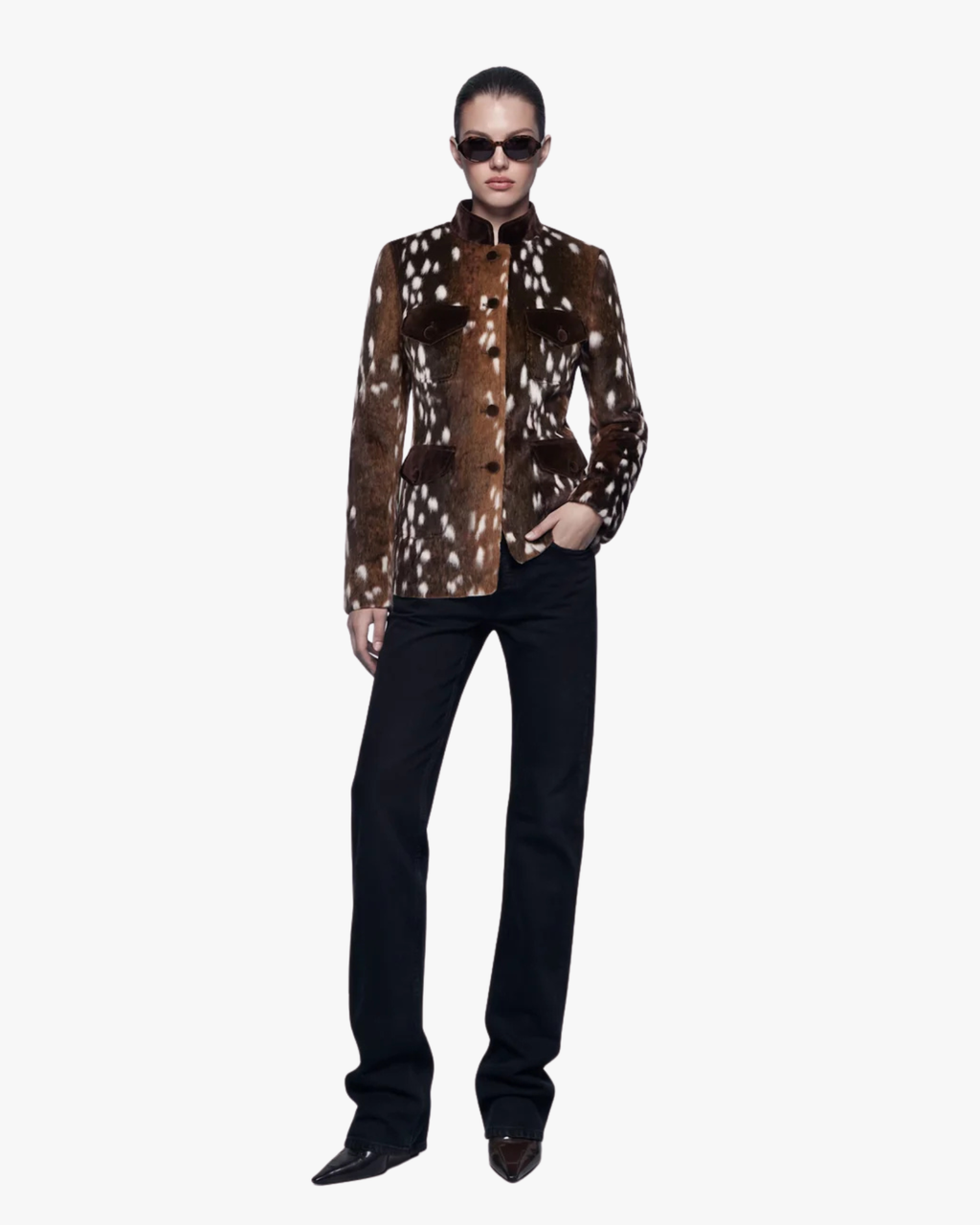 Faux-Fur Jacket Jackie Deer Print