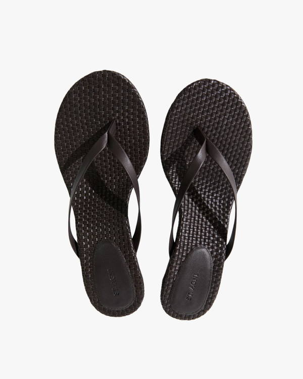 Woven Thong Heel Coffee