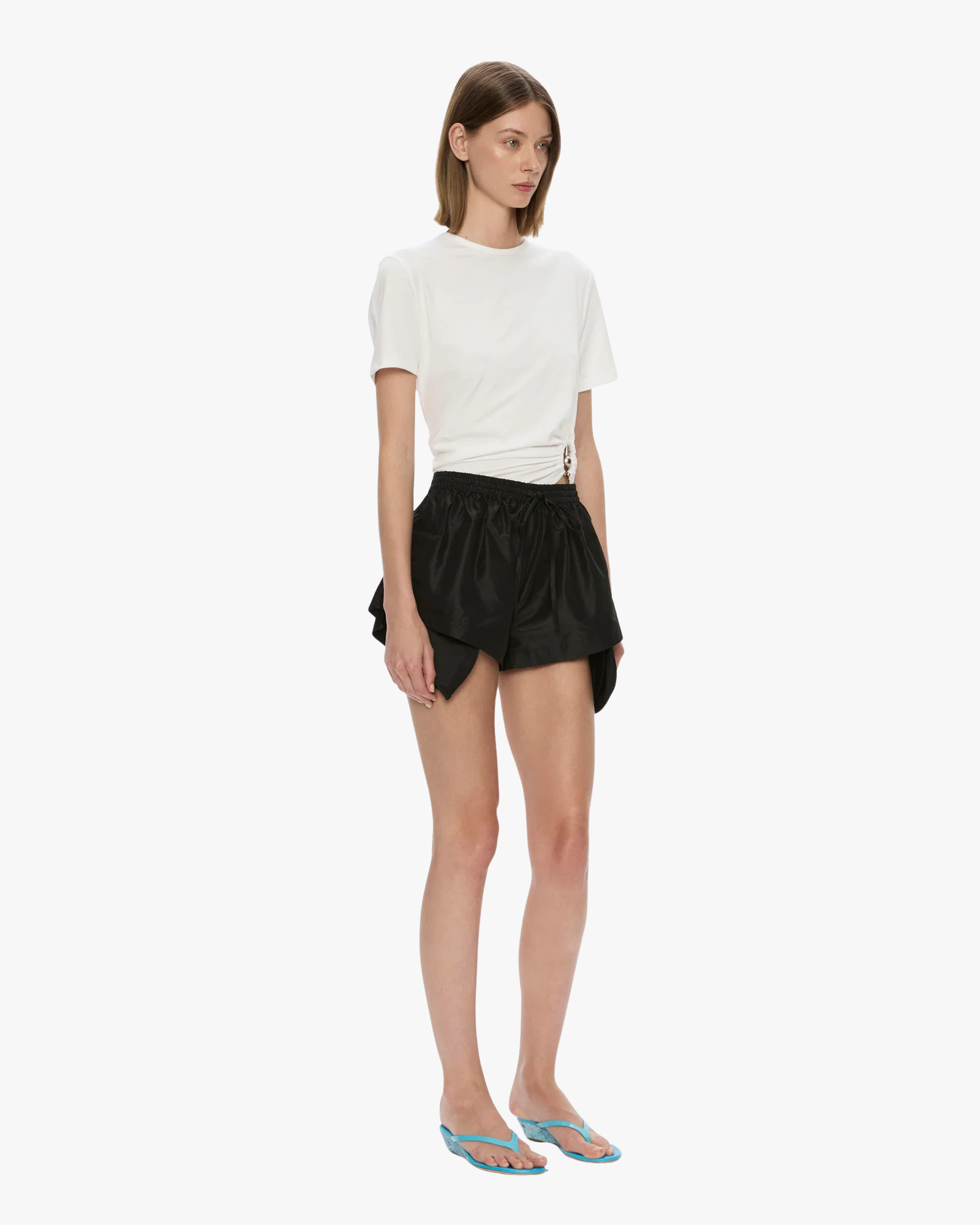 Tee Orbit Ruched White