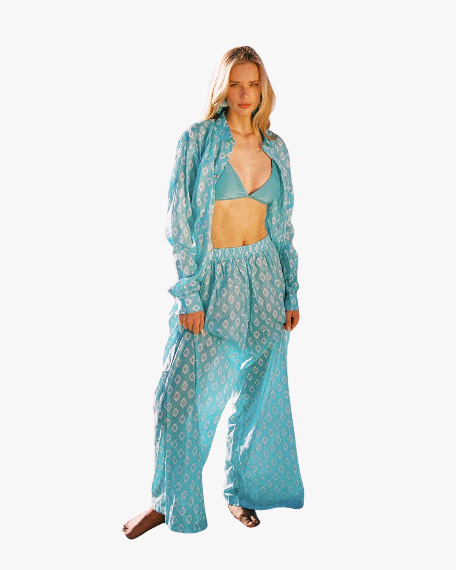 Mambo Set Oversize, Trouser And Shirt Light Blue