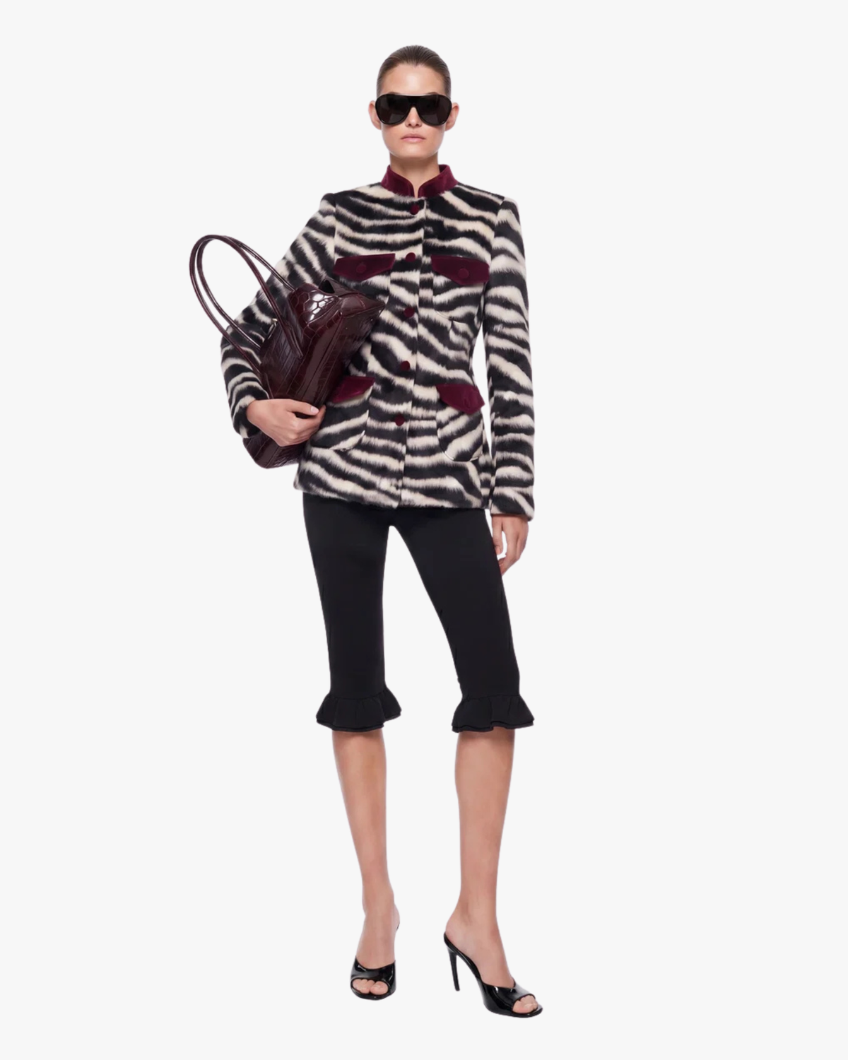 Faux-Fur Jacket Zelda Zebra