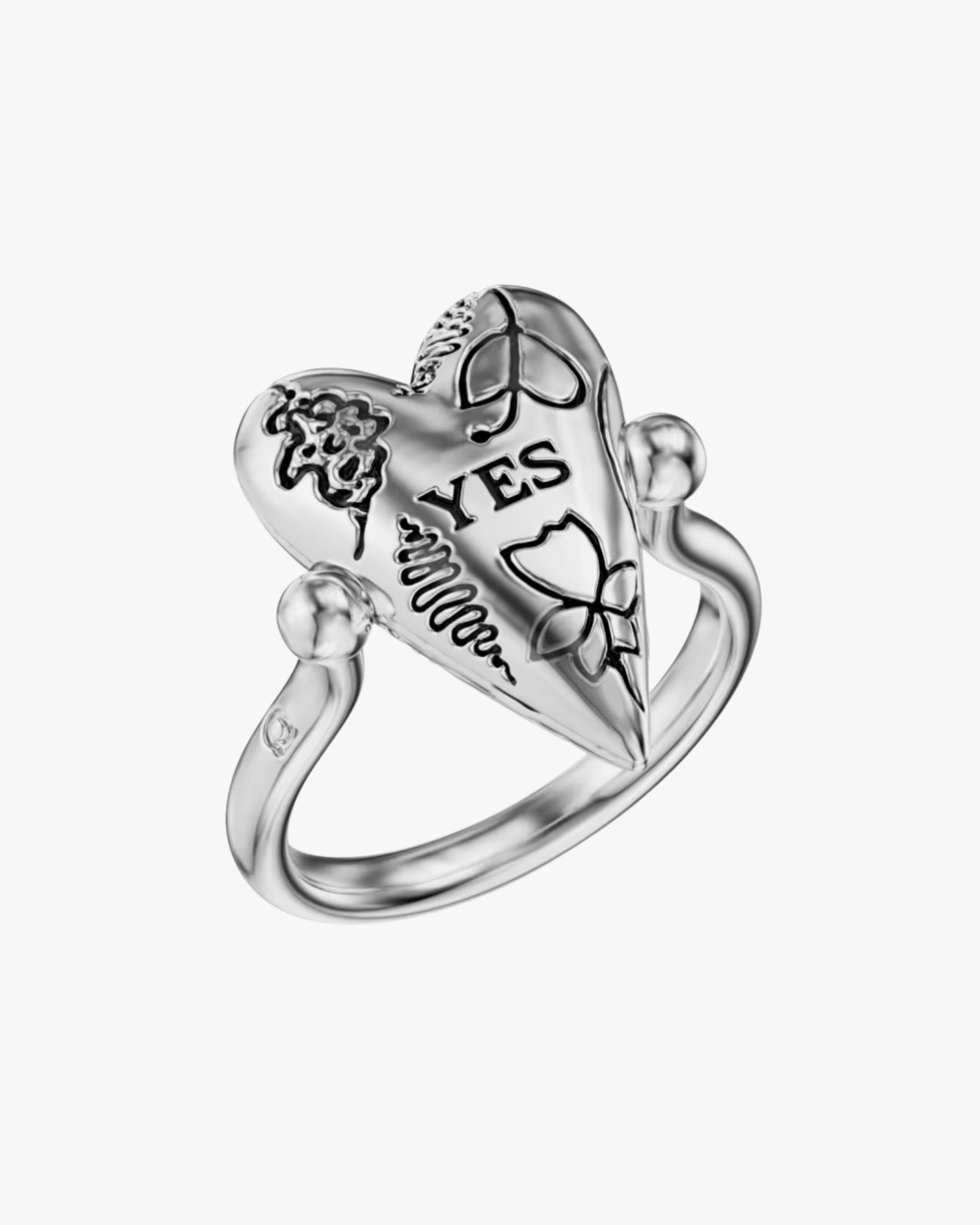Yes, Why Not Flip Ring In Black Silver